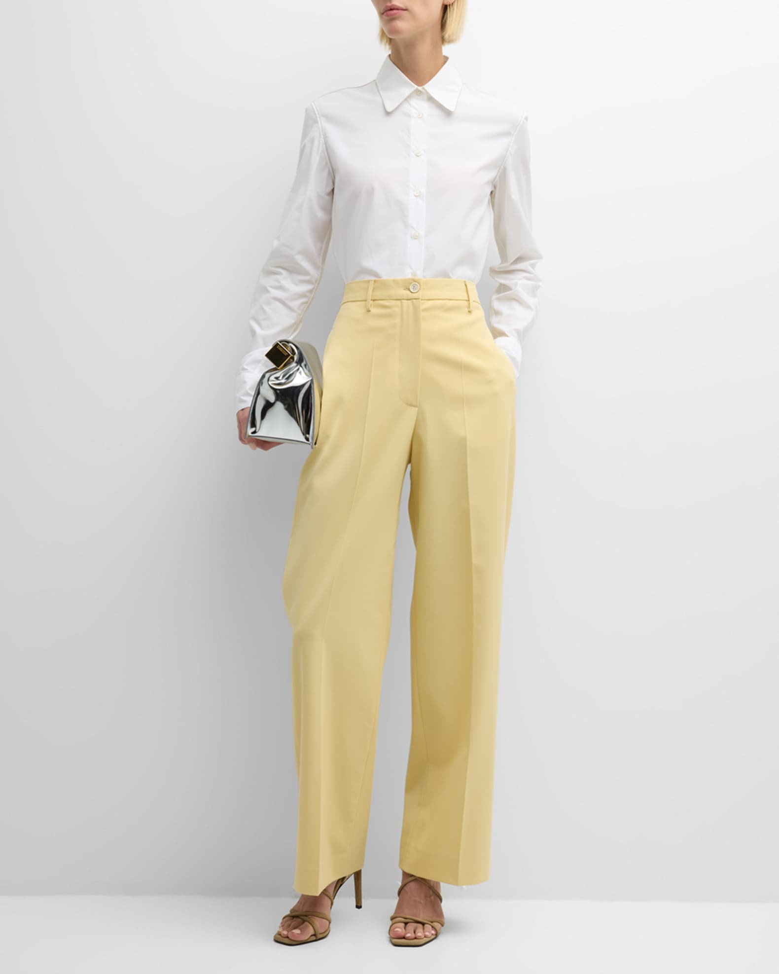 Fabiana Filippi long-sleeve linen shirt - Yellow