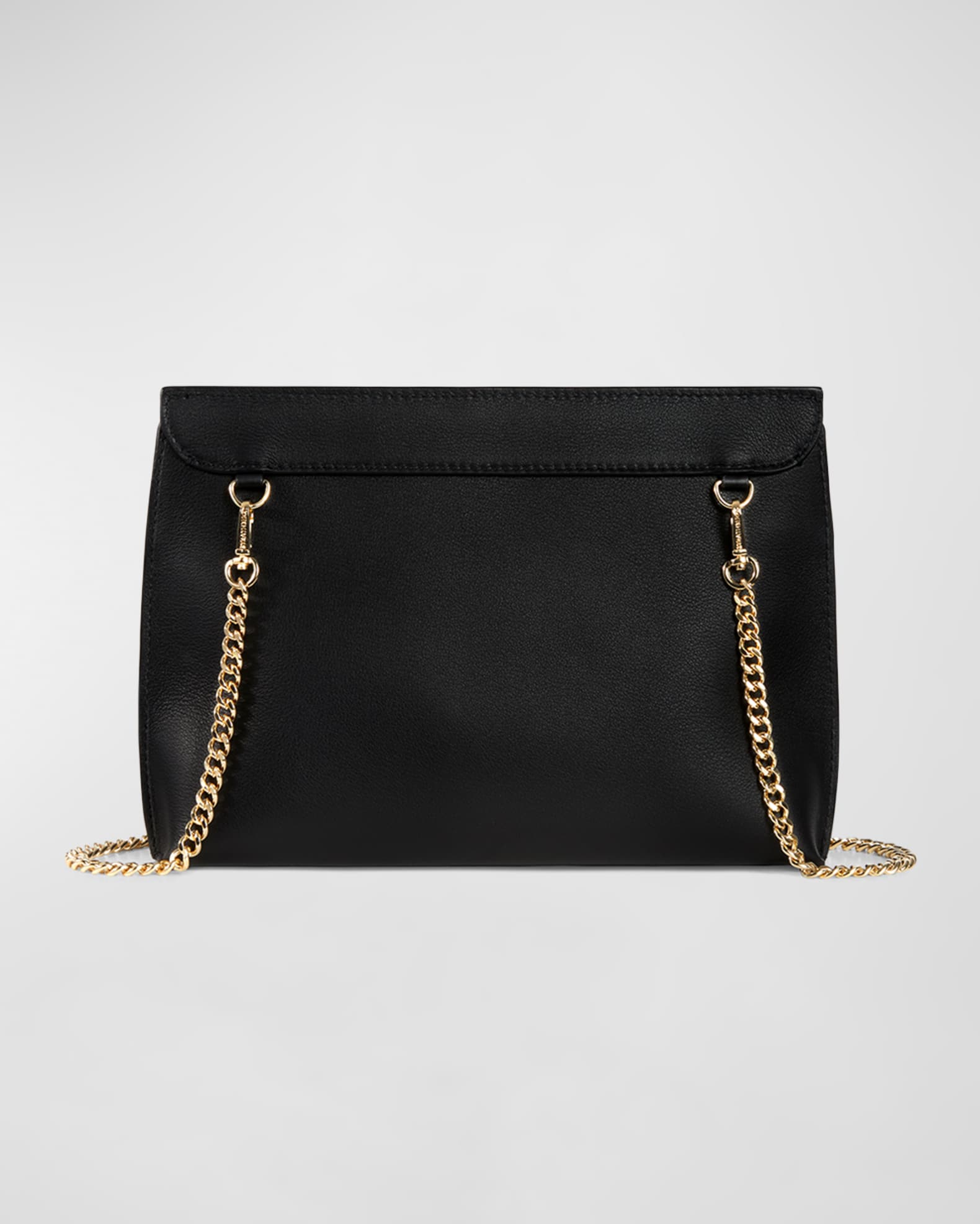 Stylist Metal Bar Leather Clutch Bag | Neiman Marcus