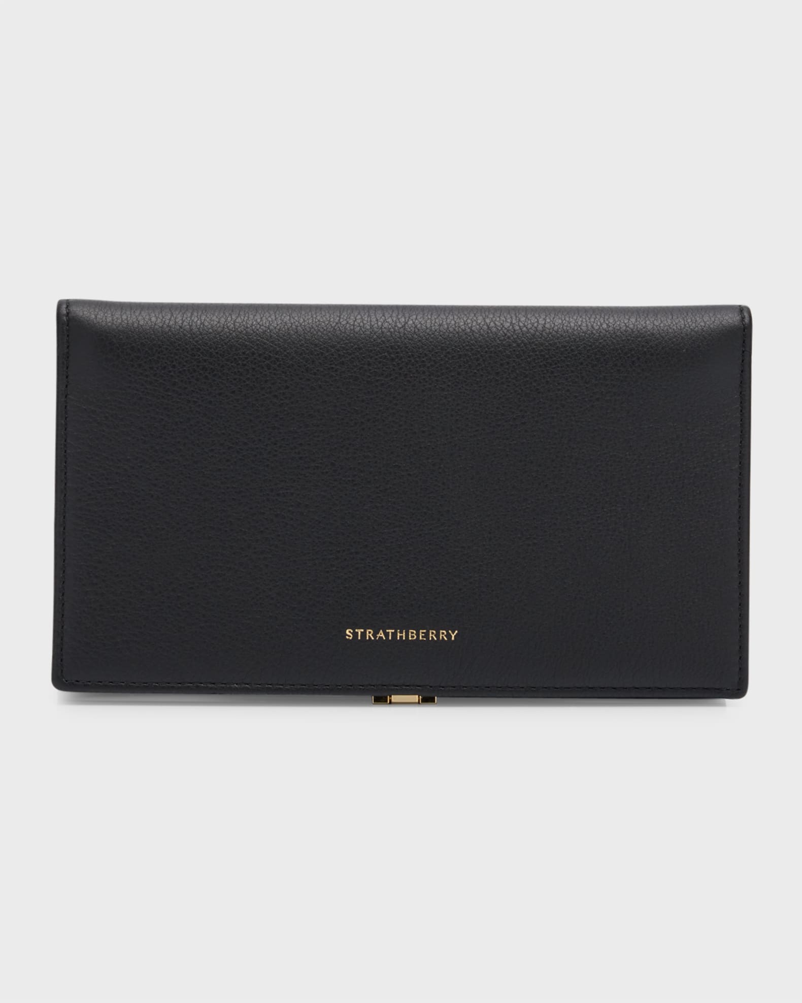 Strathberry Melville Street Large Bifold Wallet, Black Diamond, Women's, Small Leather Goods Wallets