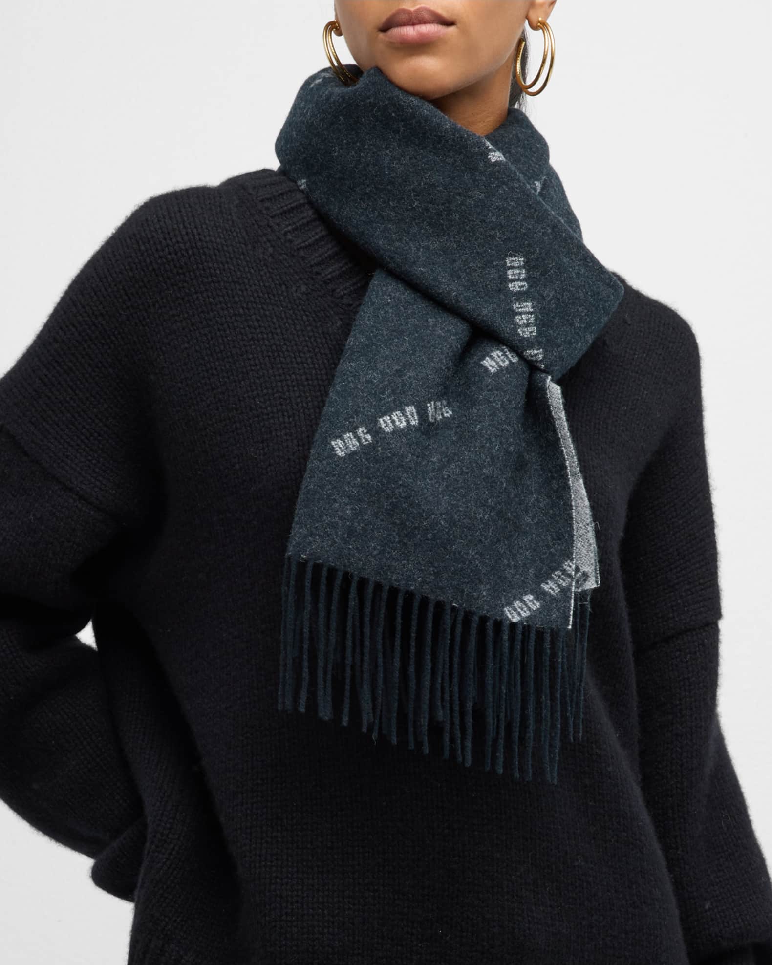 Micro Logo Wool-Blend Wrap  1