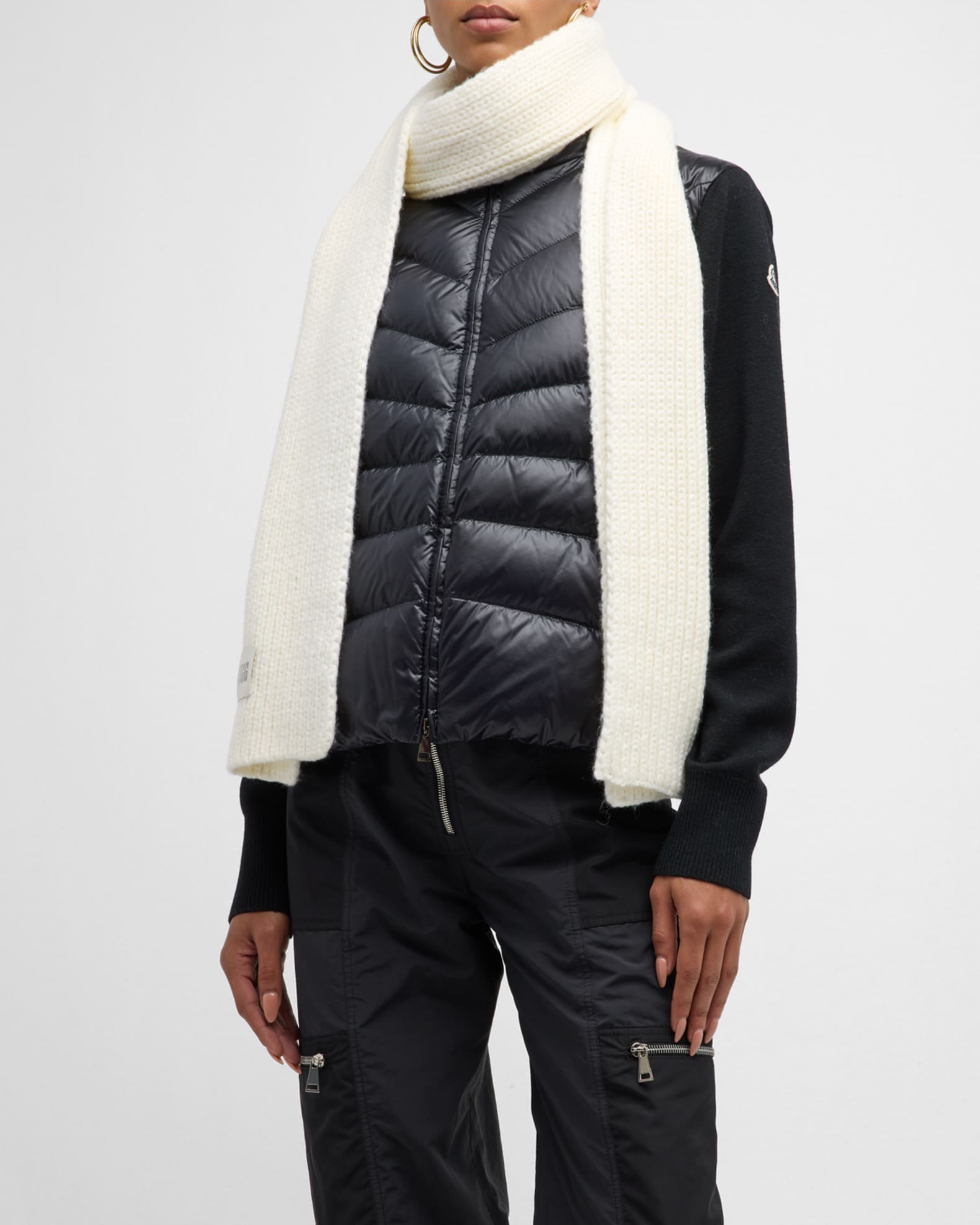 UGG Chunky Rib Knit Wool-Blend Scarf | Neiman Marcus