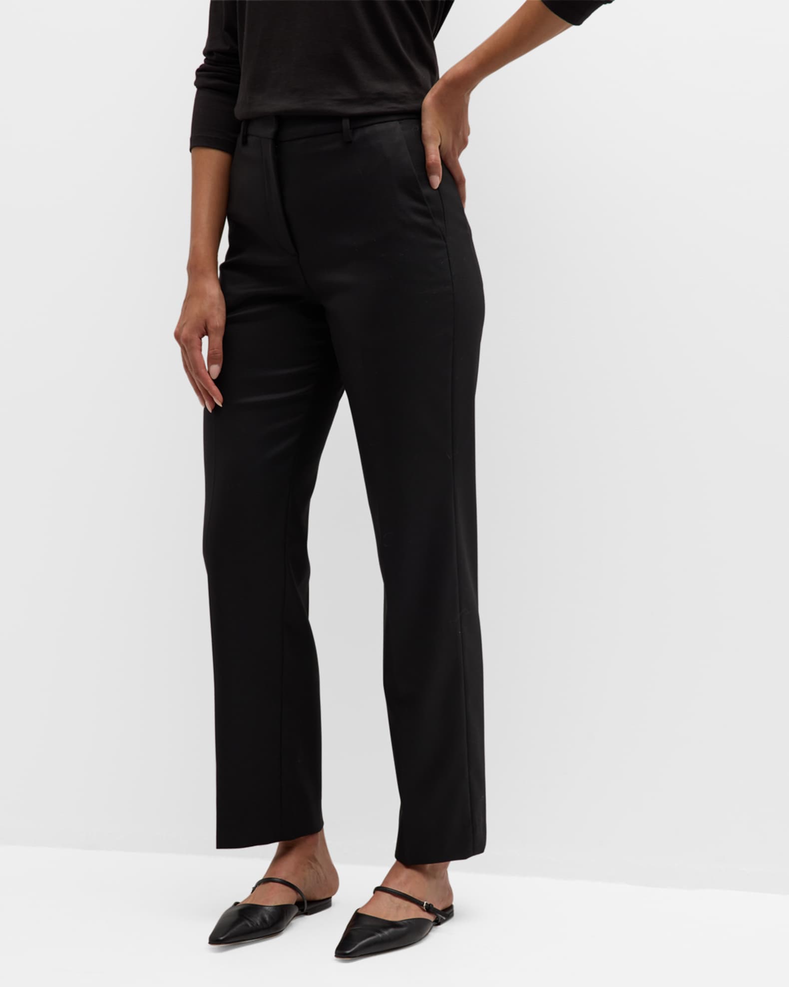 By Malene Birger Igda High-Rise Cropped Tapered Twill Pants | Neiman Marcus