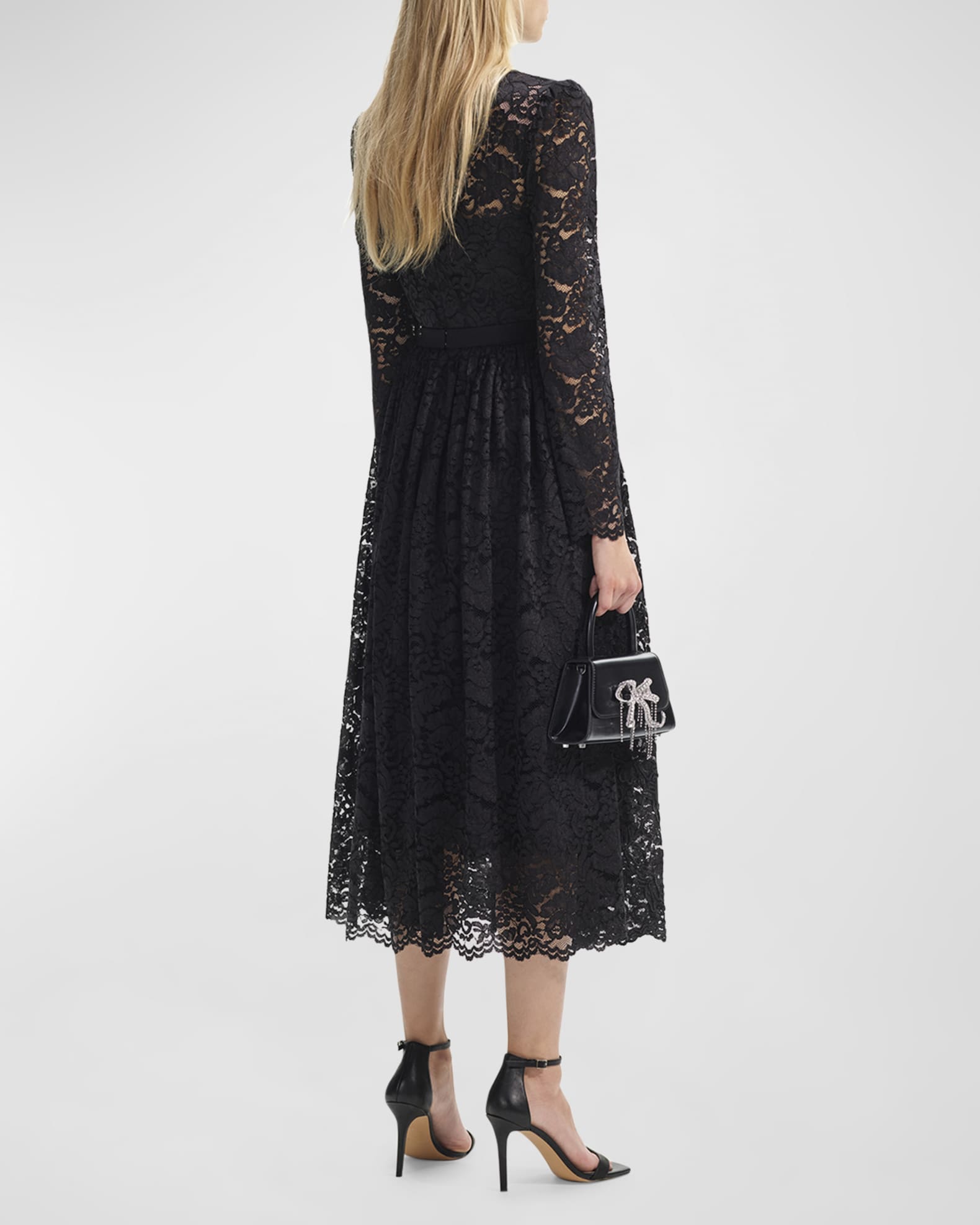 Self-Portrait Corded Lace A-line Midi Dress | Neiman Marcus