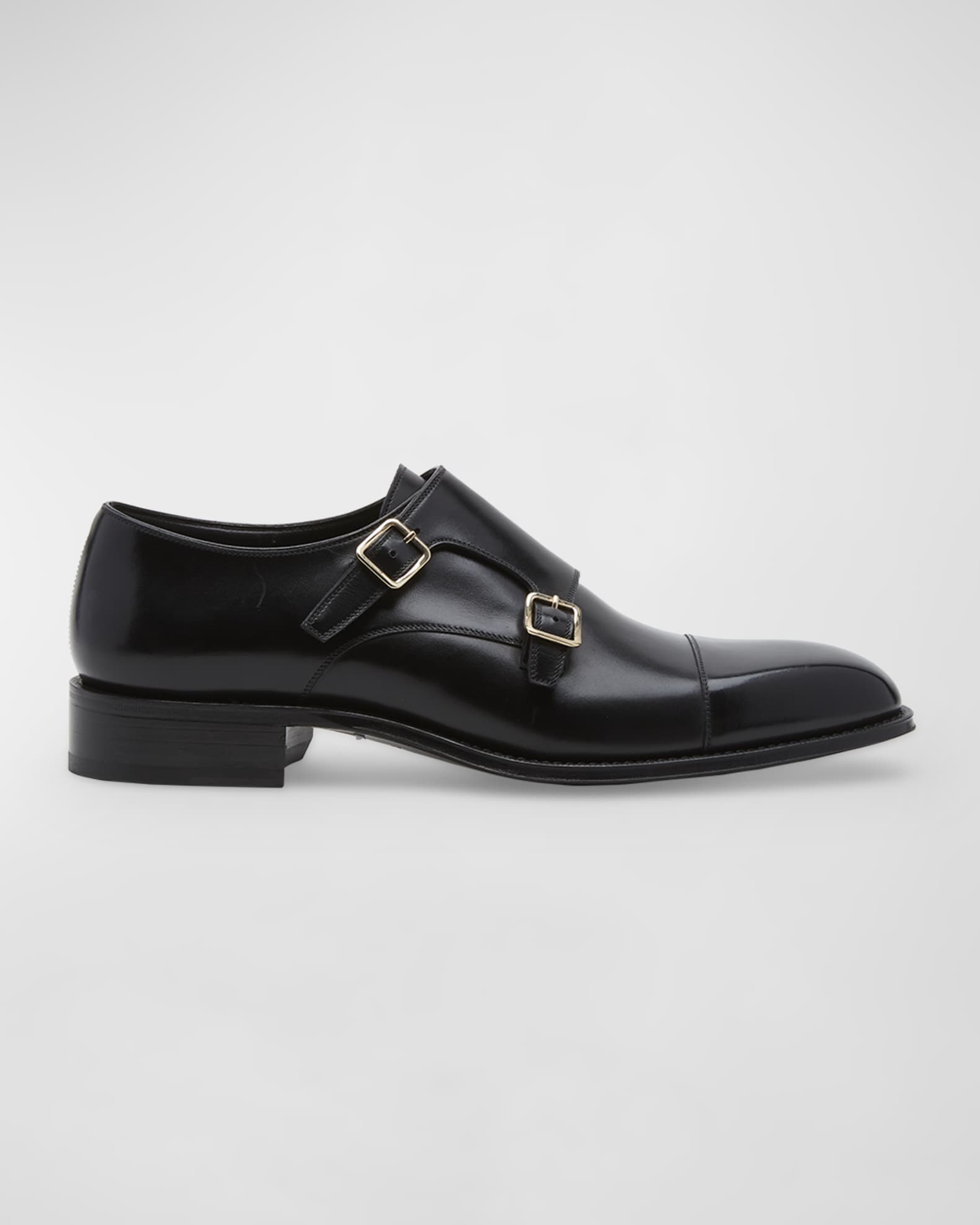 TOM FORD Men's Claydon Leather Double-Monk Strap Loafers | Neiman Marcus