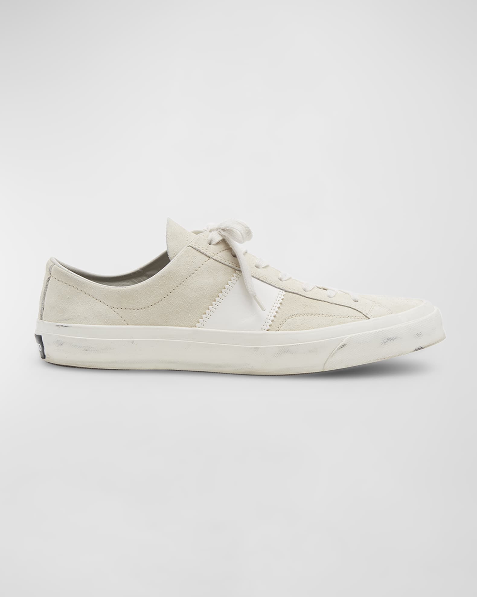 スニーカー Tom Ford Low-Top Suede Sneakers TOM FORD Suede Low Top Sneaker in Black, Beige & Cream | FWRD