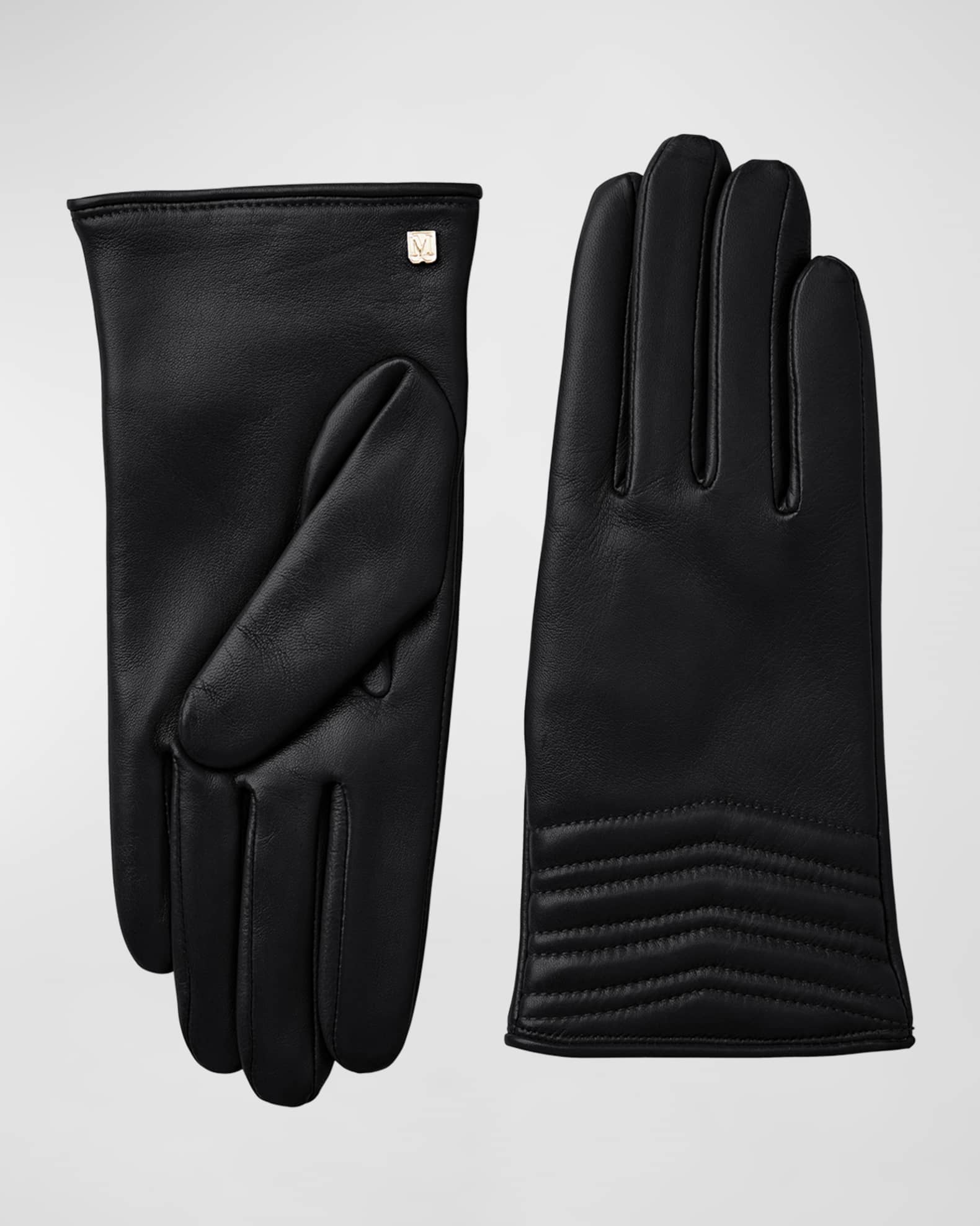 Bruno Magli Chevron Quilted Nappa Leather Gloves