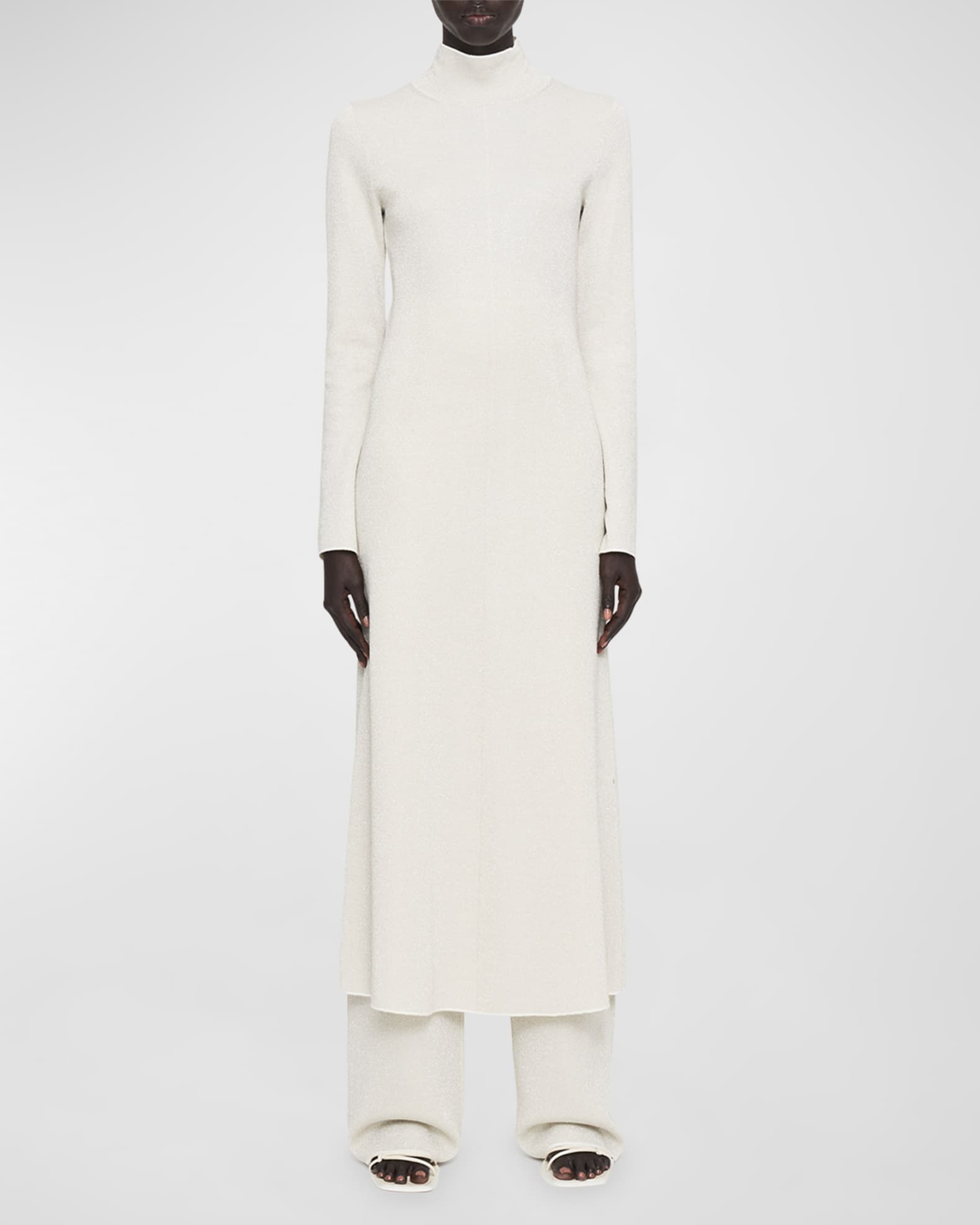 Louis Vuitton Mock-Neck Sequins Sweater Dress