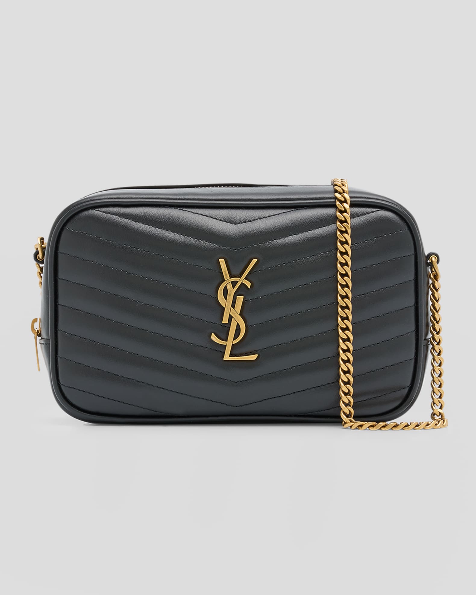 【関税＆送料込み】Saint Laurent Quilted Leather Lou Camera Lou quilted leather camera bag in black - Saint Laurent
