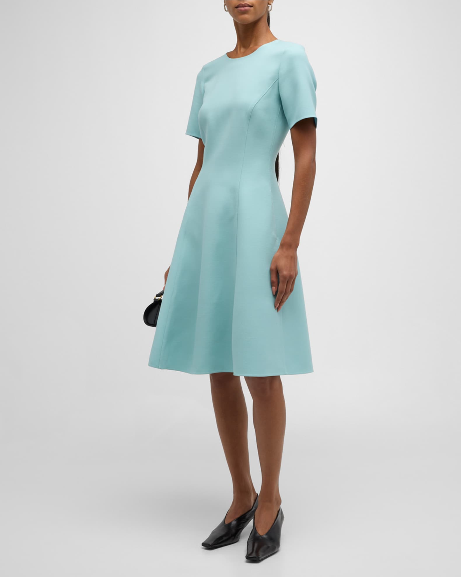 Short sleeve fit shop and flare midi dress
