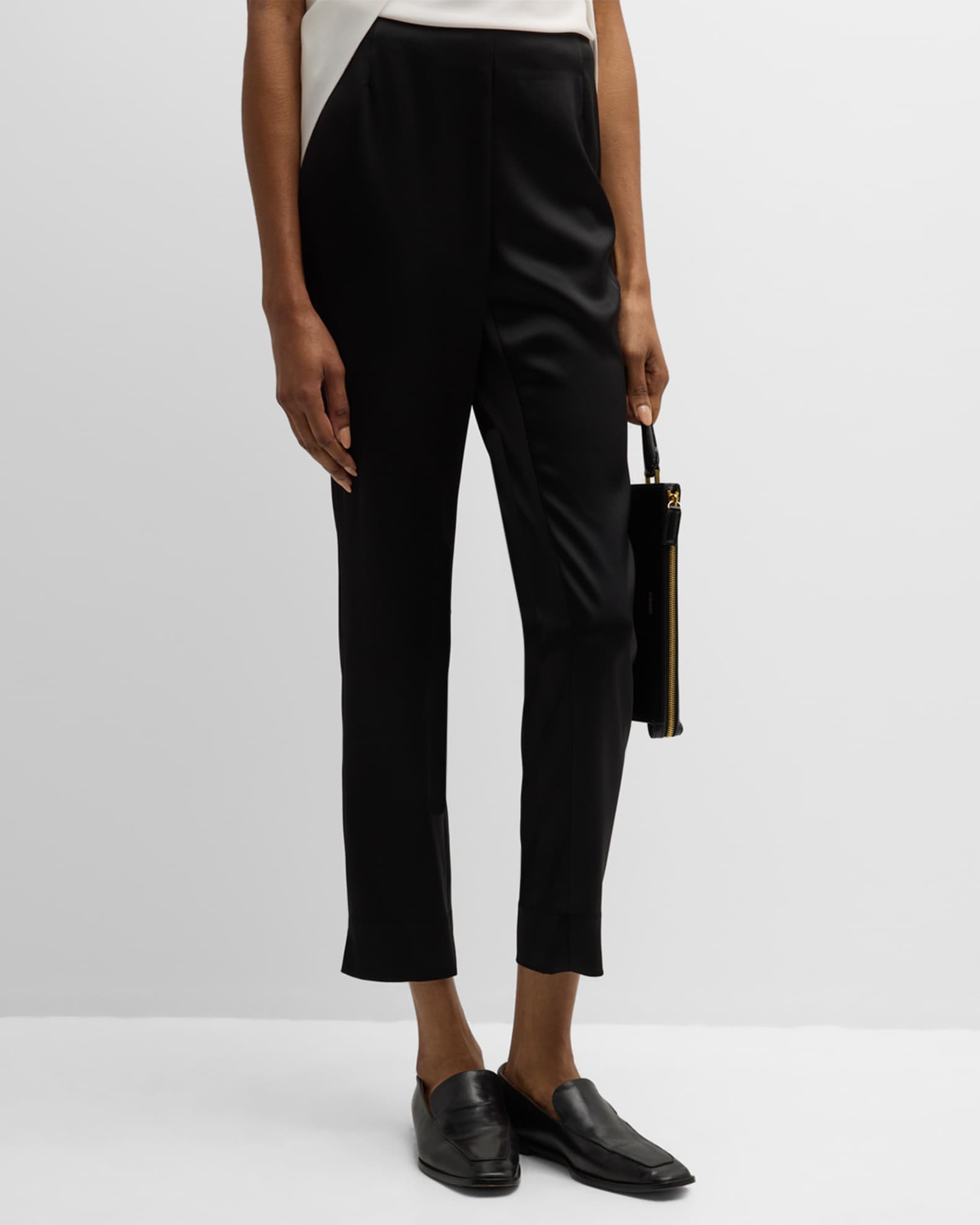 Lafayette 148 New York Stanton Cropped Slit Hem Pants Neiman Marcus