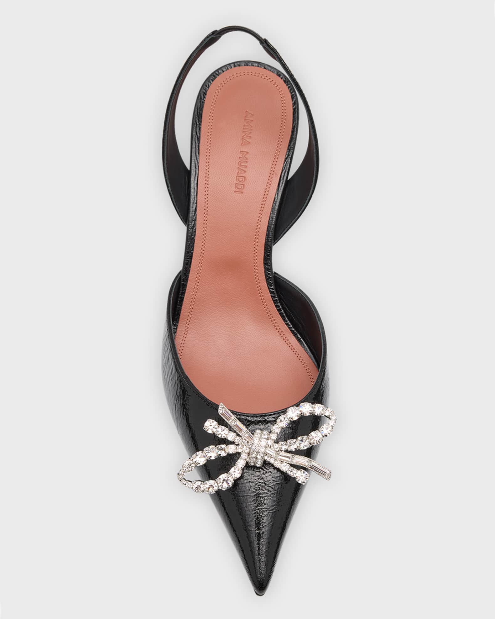 Amina Muaddi Rosie Crystal Bow Slingback Pumps | Neiman Marcus