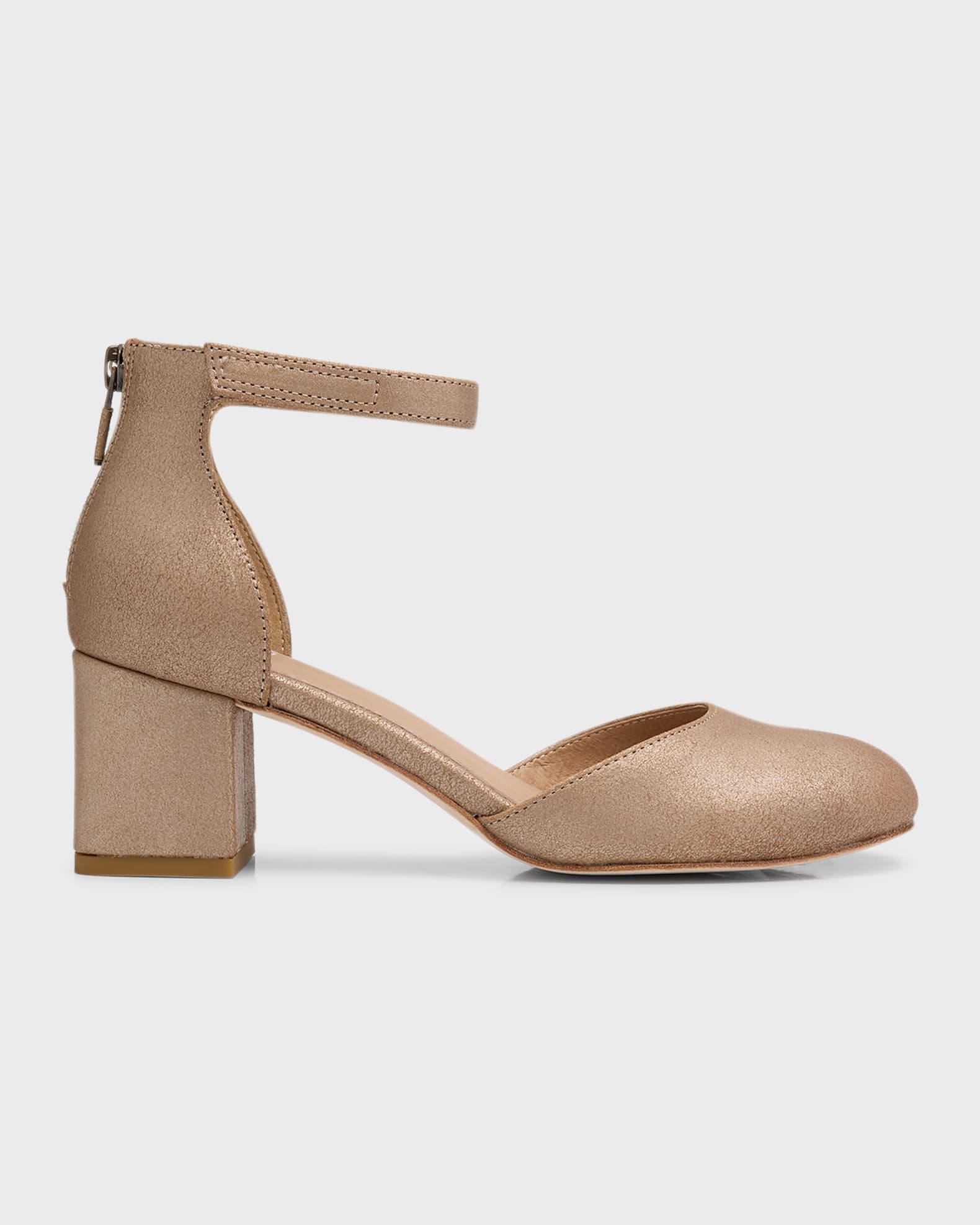 Eileen Fisher Indi Metallic Ankle-Grip Pumps