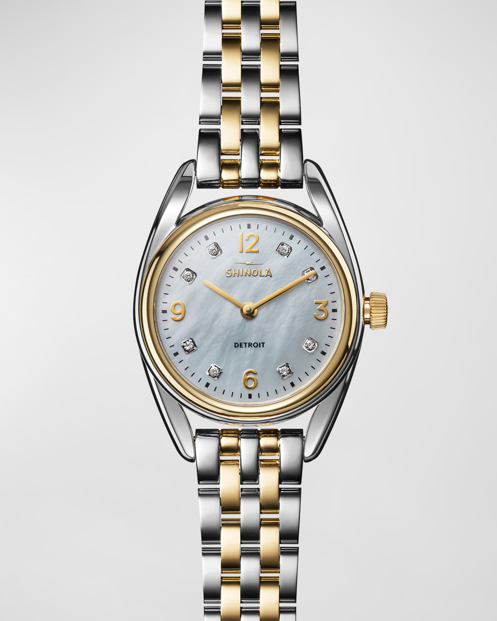 Derby Mother of Pearl Two Tone Bracelet Watch with Diamonds 30.5mm