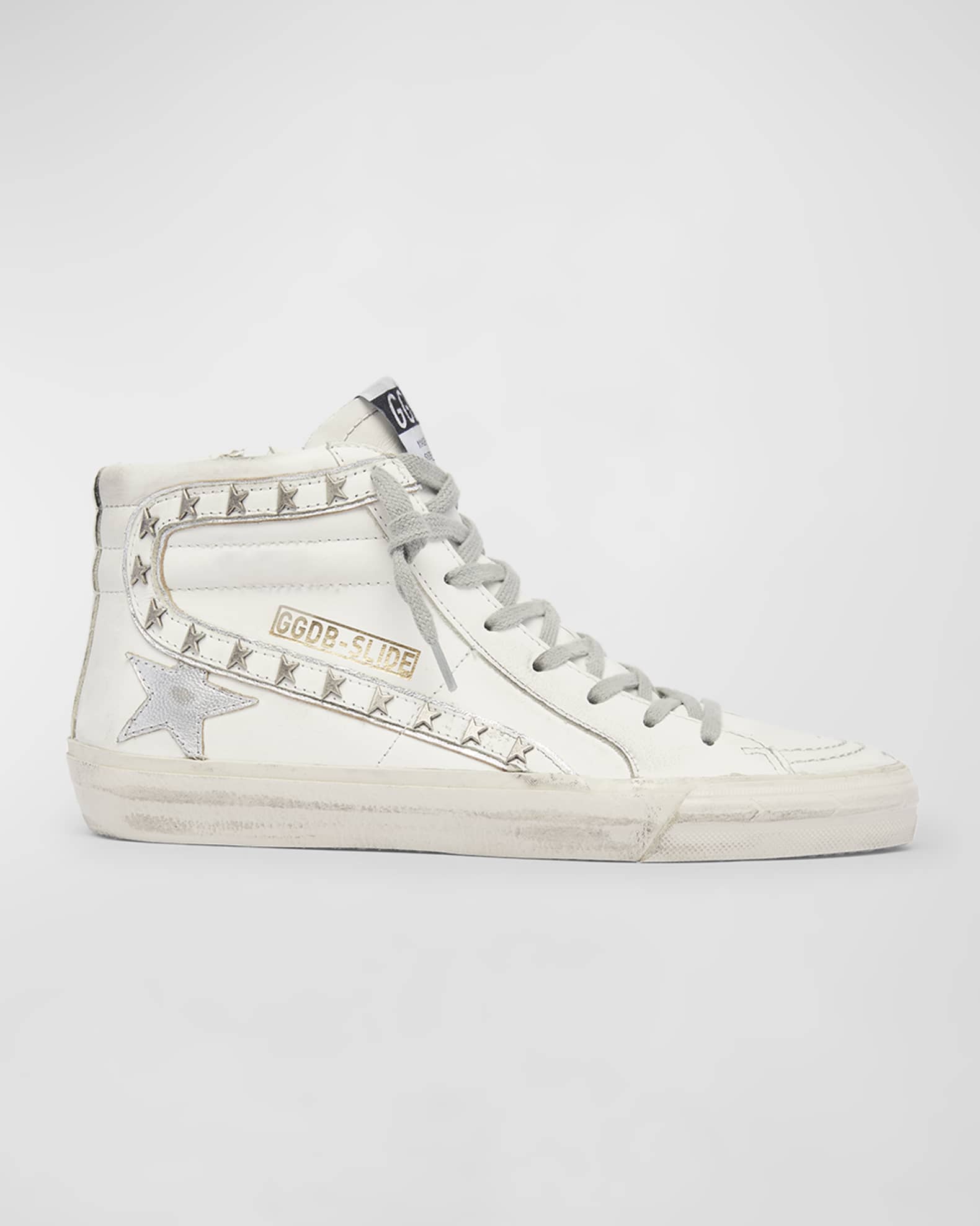 Golden Goose Slide Mid-Top Star Stud Leather Sneakers
