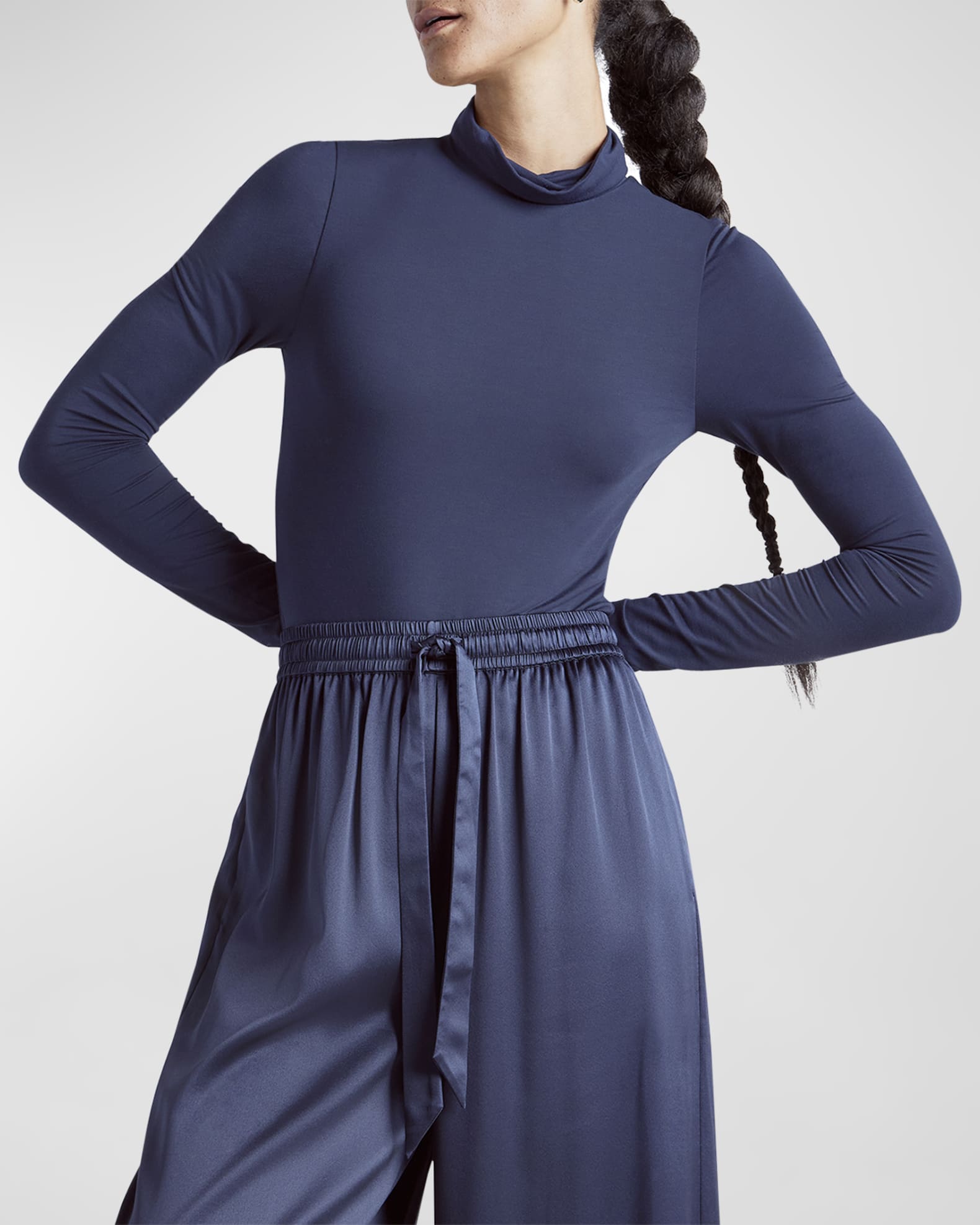 Kate Young x Splendid Silk-Modal Turtleneck Bodysuit