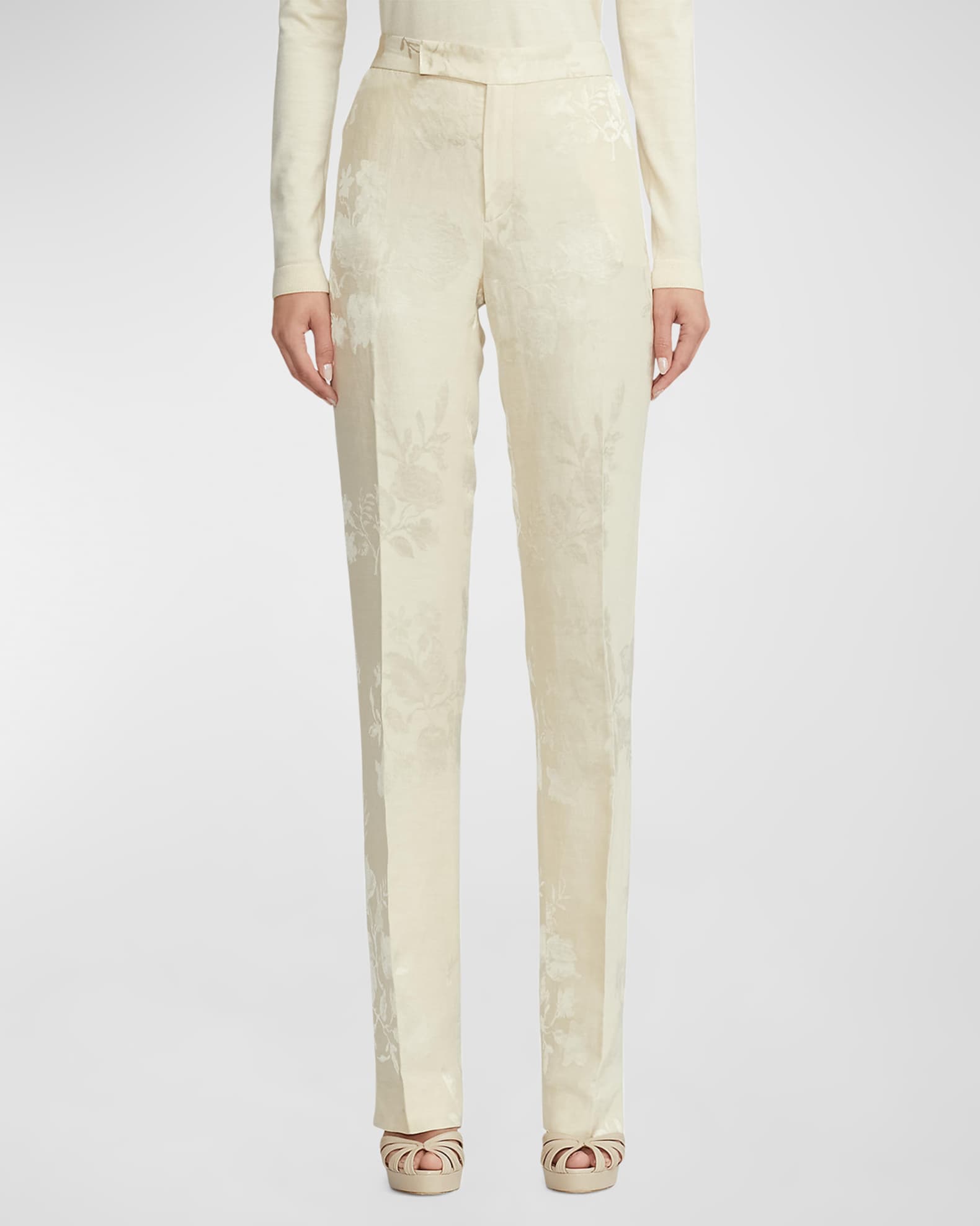 Ralph Lauren Collection Seth Floral Jacquard Suiting Trousers