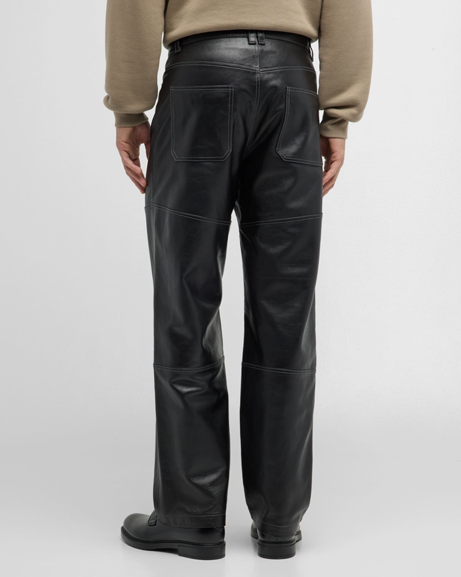 FRAME Men s Paneled Loose Fit Leather Trousers Neiman Marcus