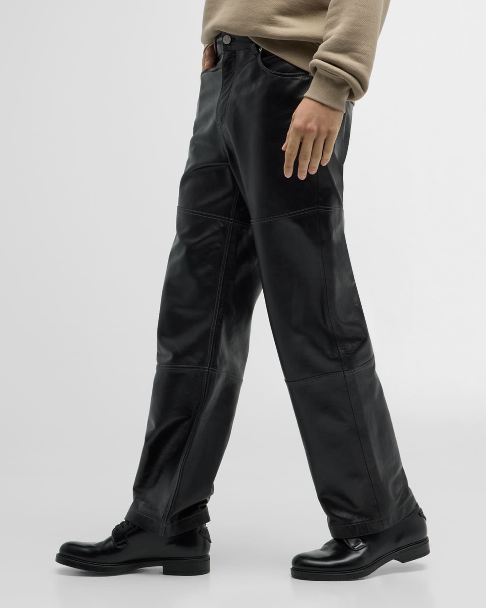 Leather work pants top