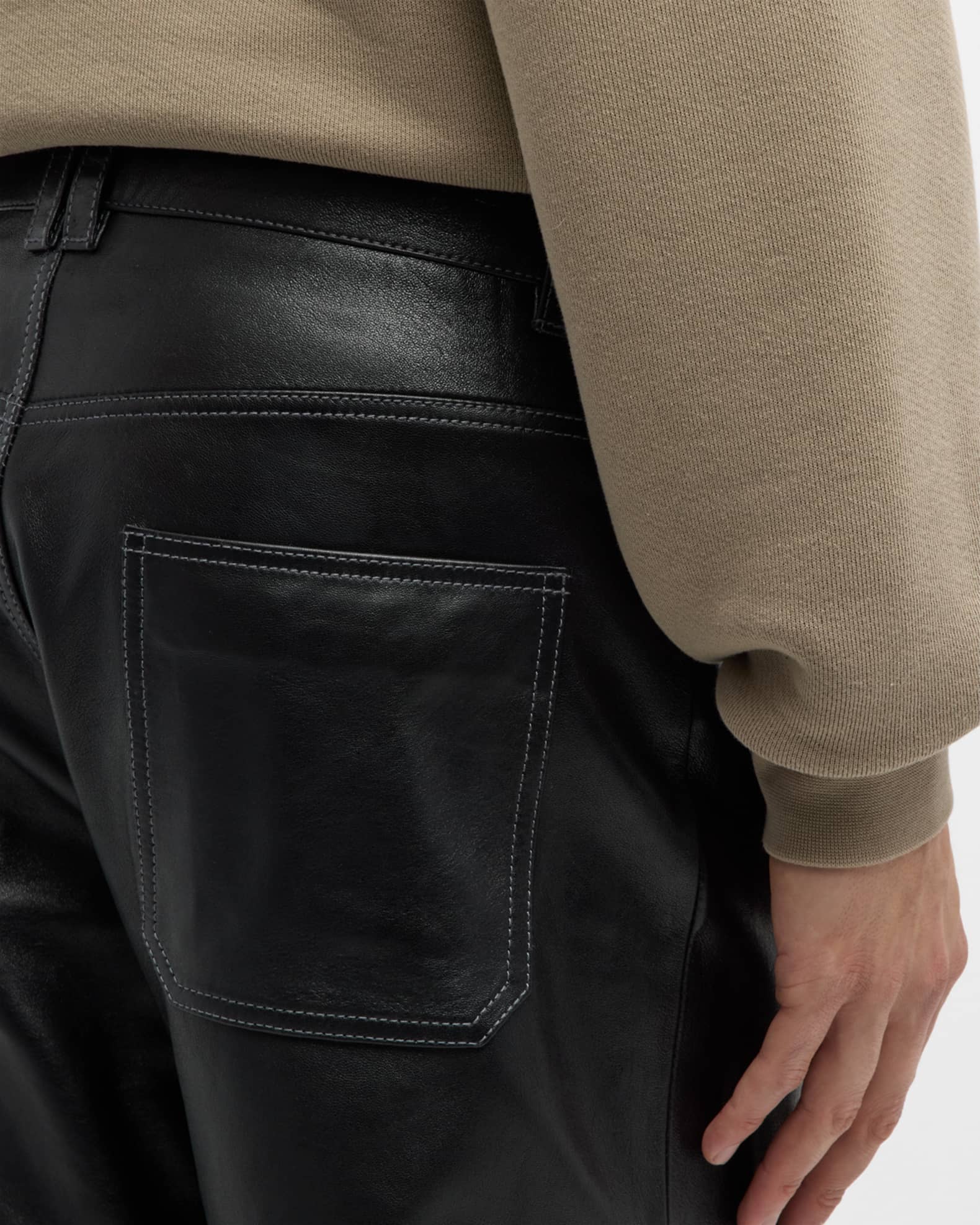 Men in leather trousers shop