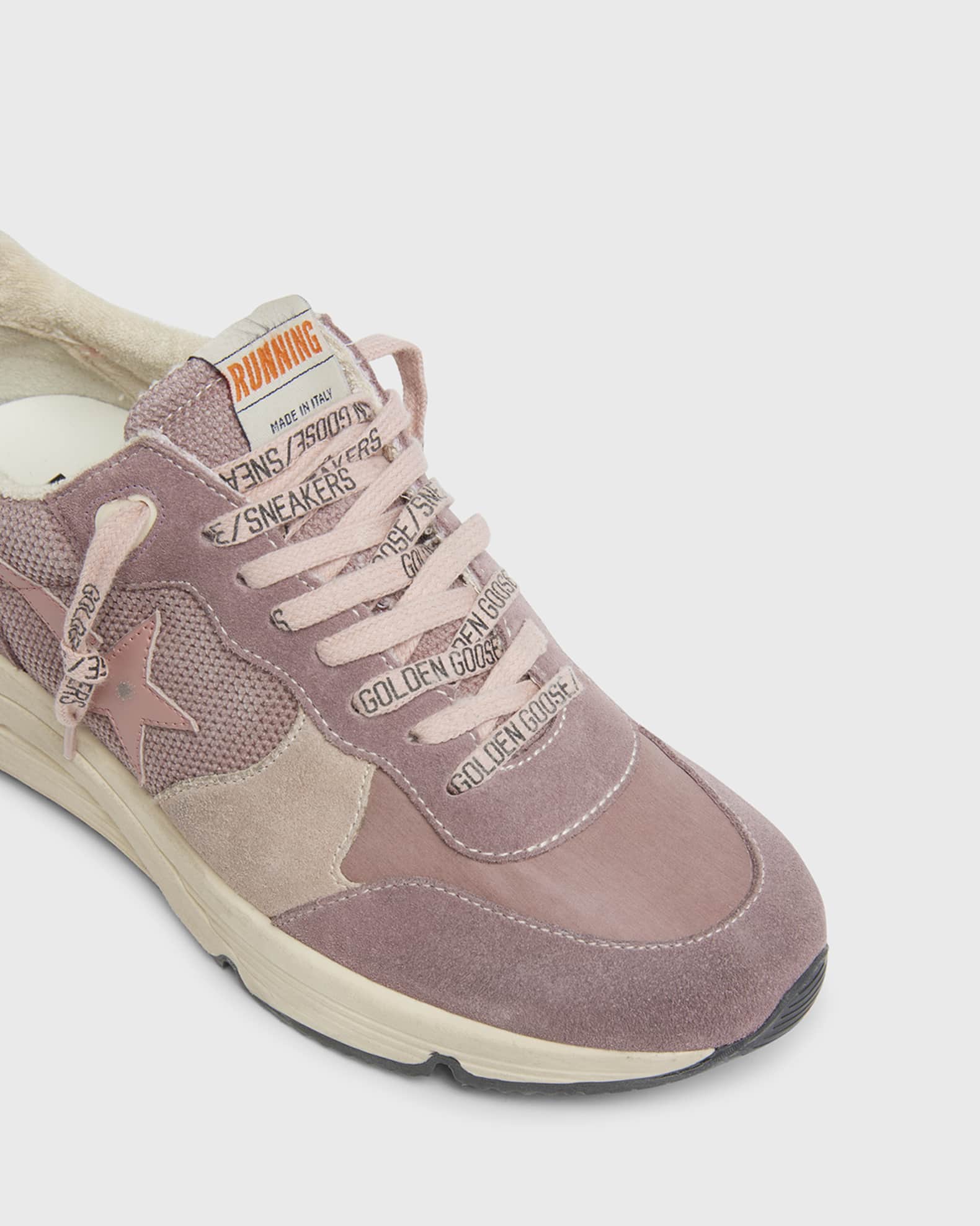 Golden Goose Running Sole Mixed Leather Sneakers | Neiman Marcus