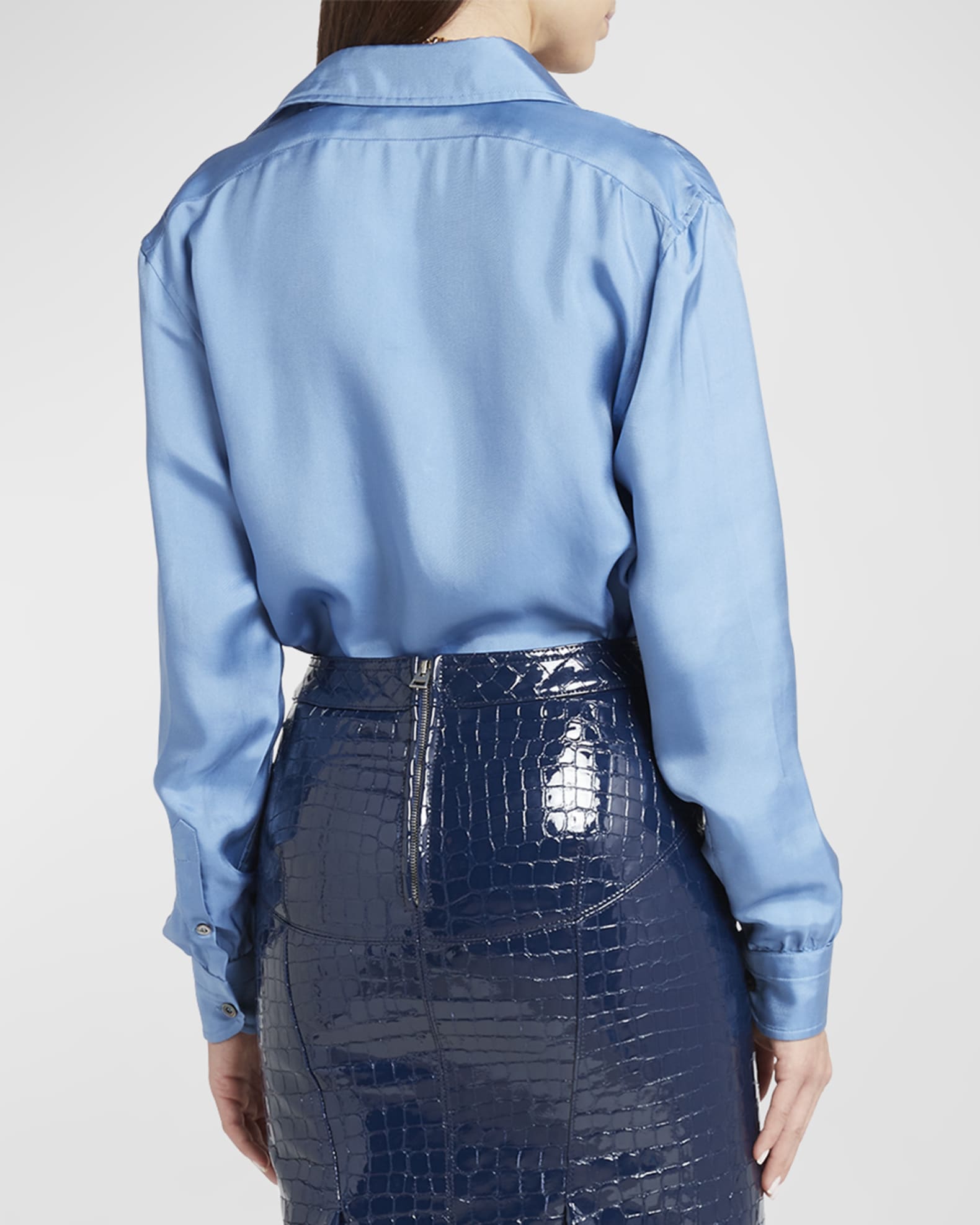 TOM FORD silk pussy bow blouse