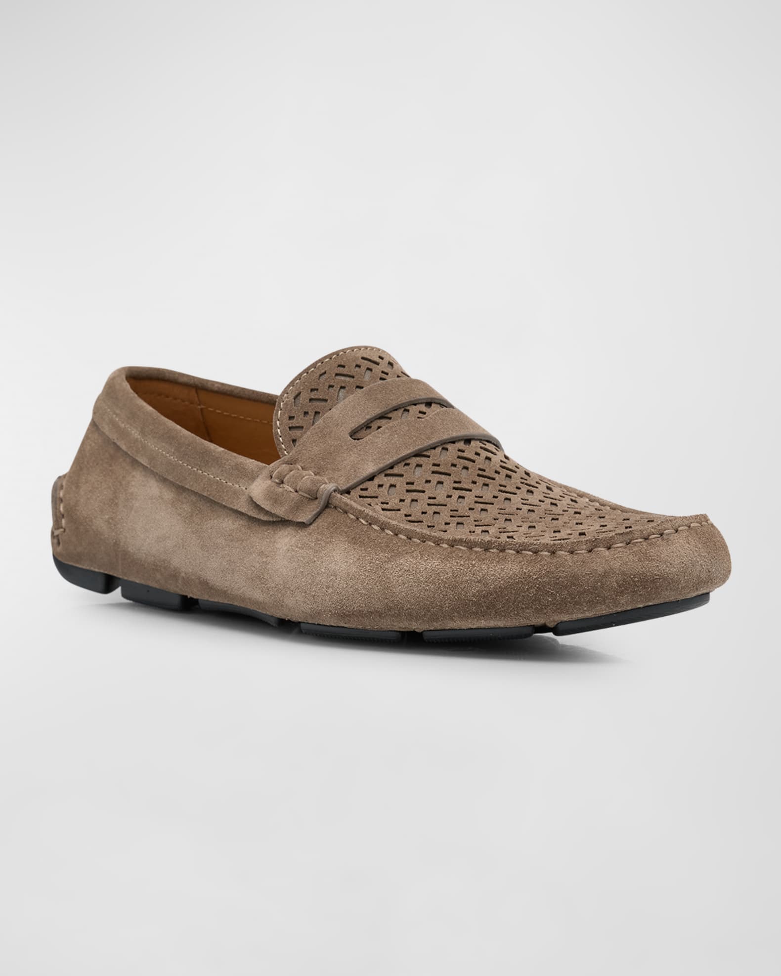 Men's Suede Perforated Driving Shoes 1