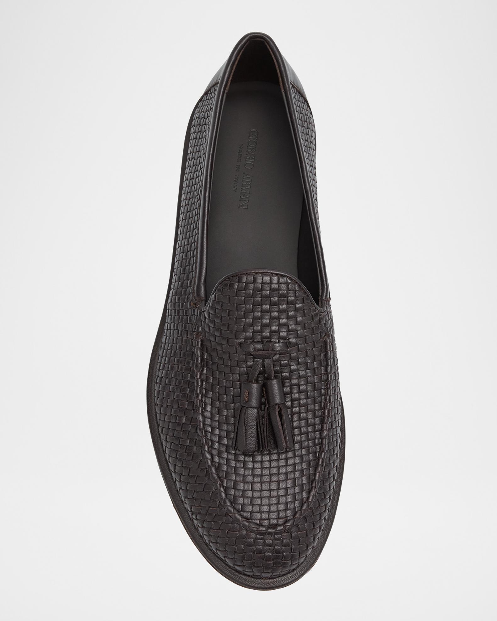 Emporio Armani Sleek Black Tassel Loafers for Men Emporio Armani Leather loafers with logo | Men main image 4