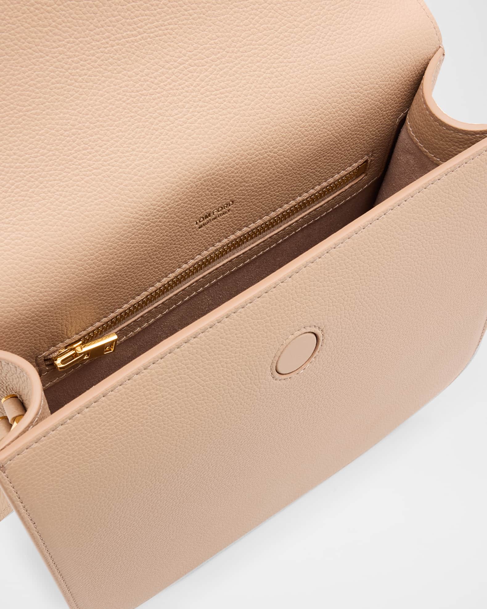 【TOM FORD】Tara レザー クロスボディバッグ ベージュ 25SS Tara Medium Crossbody in Grained Leather with Leather Strap
