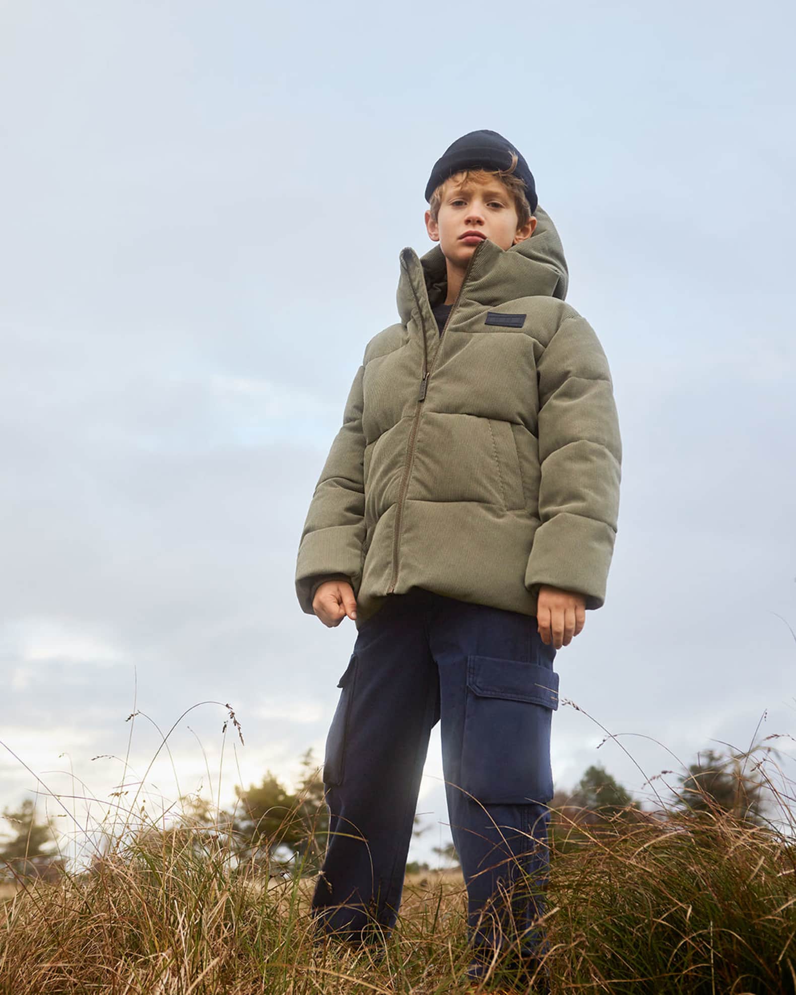 Ribbed puffer jacket store