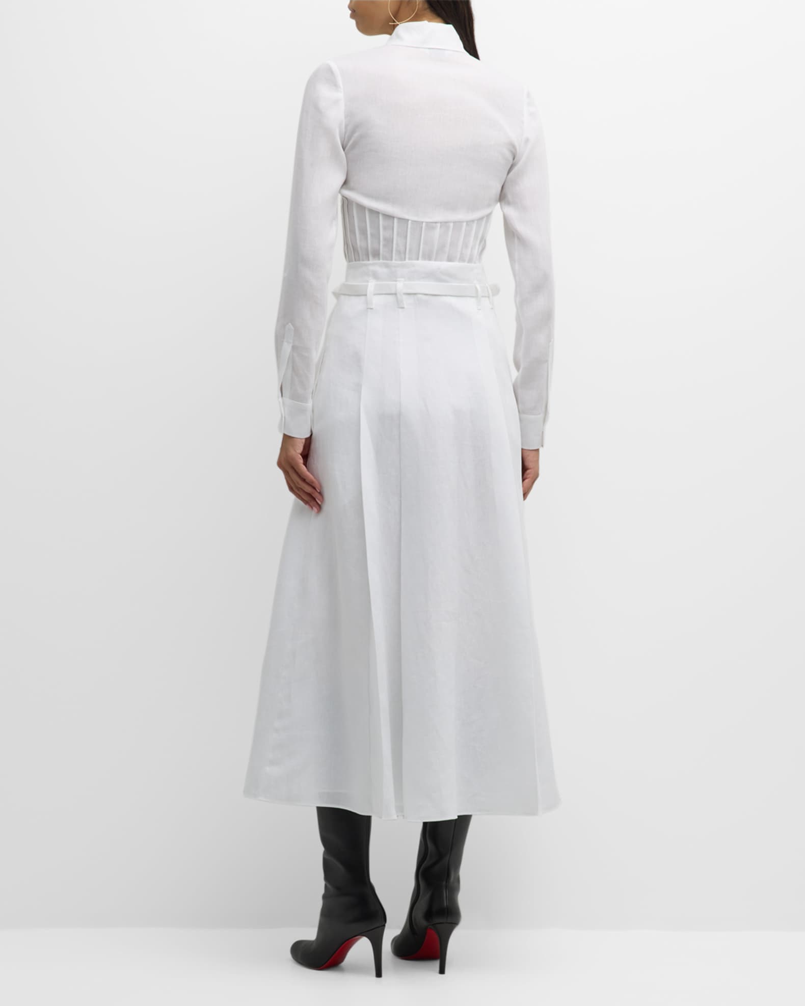 Tod#39;s linen pleated midi skirt - Grey