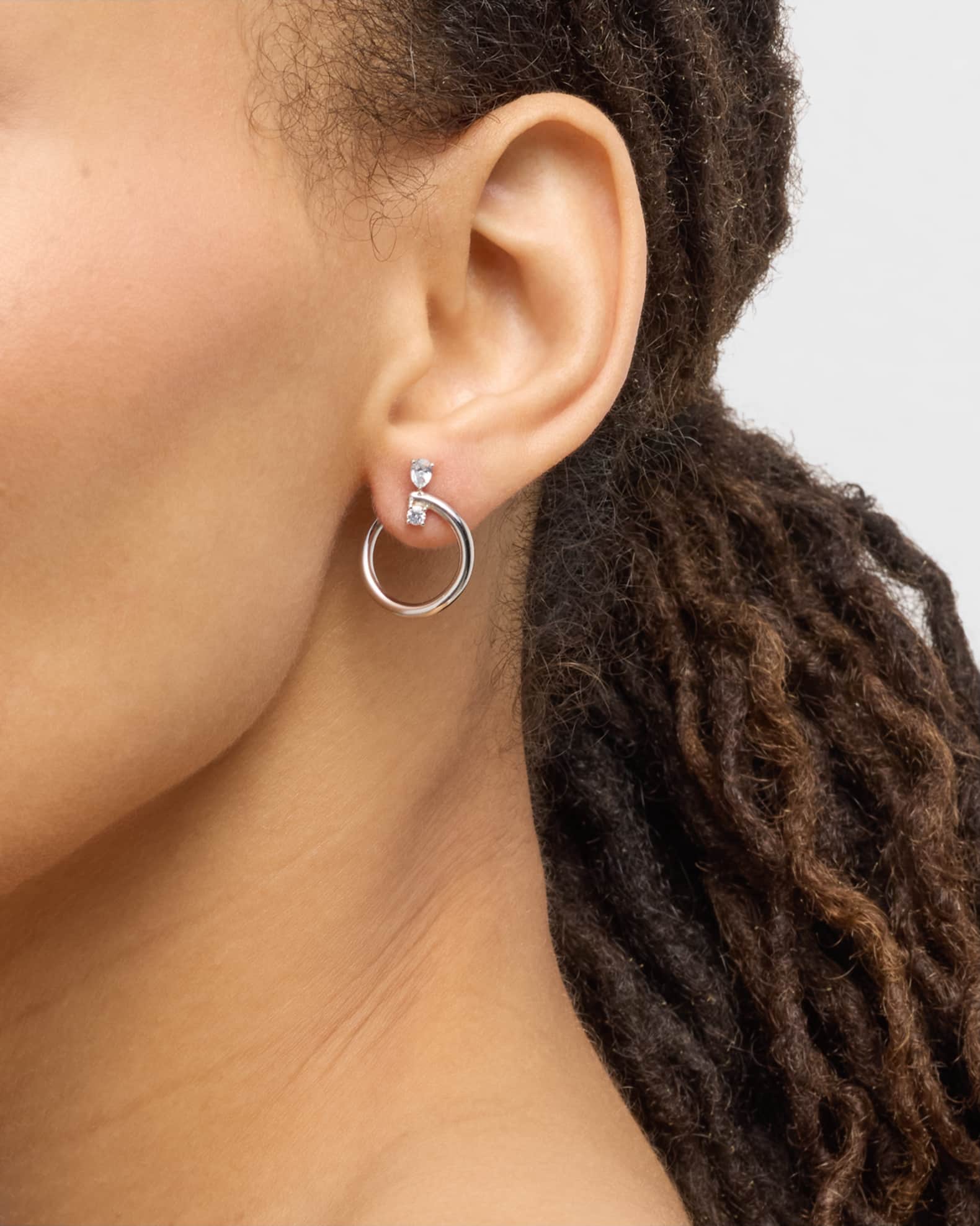 Sterling Silver Galaxy Midi Wrap Hoop Earrings 1