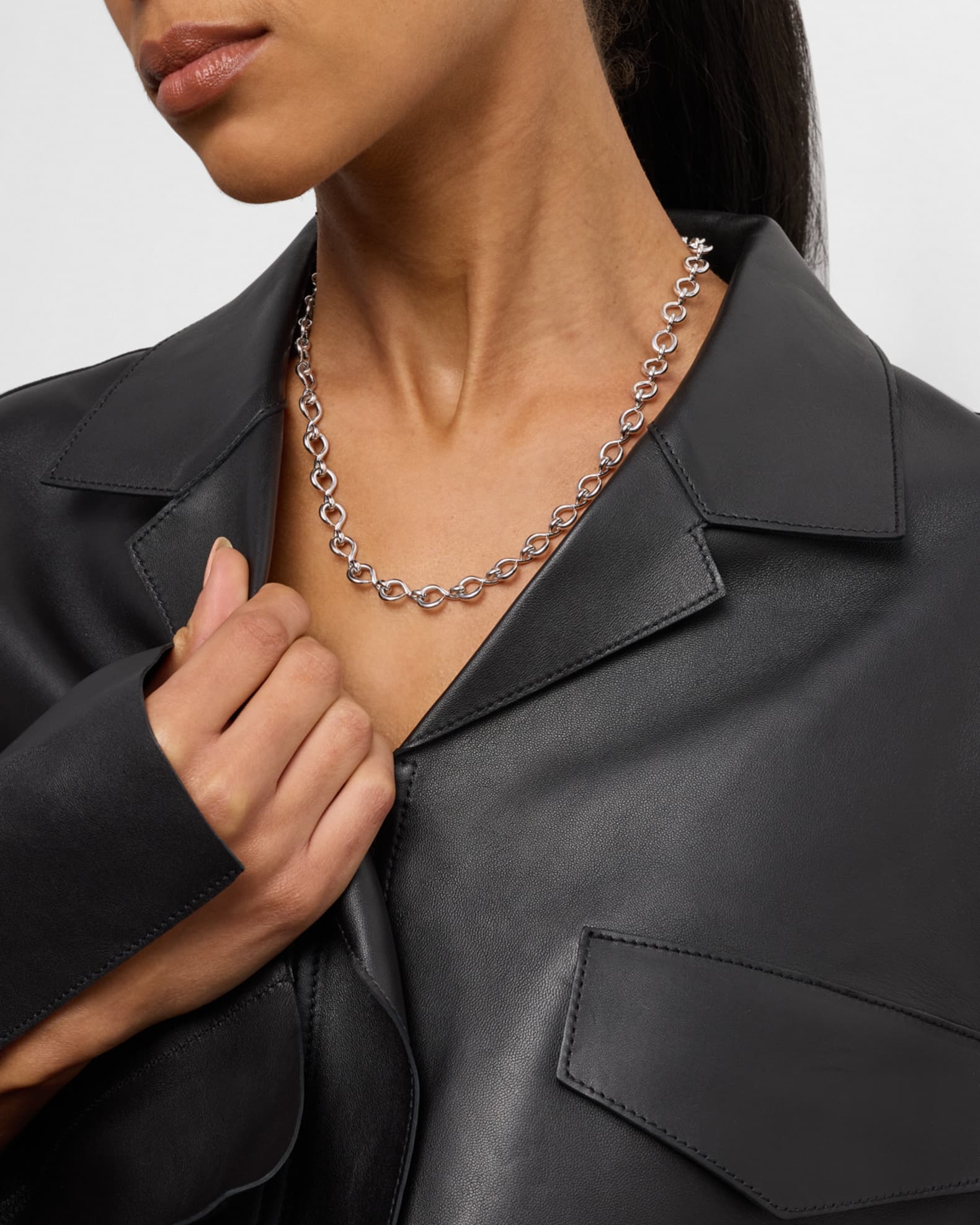 Monica Rich Kosann Sterling Silver The Twist Midi Infinity Necklace ...