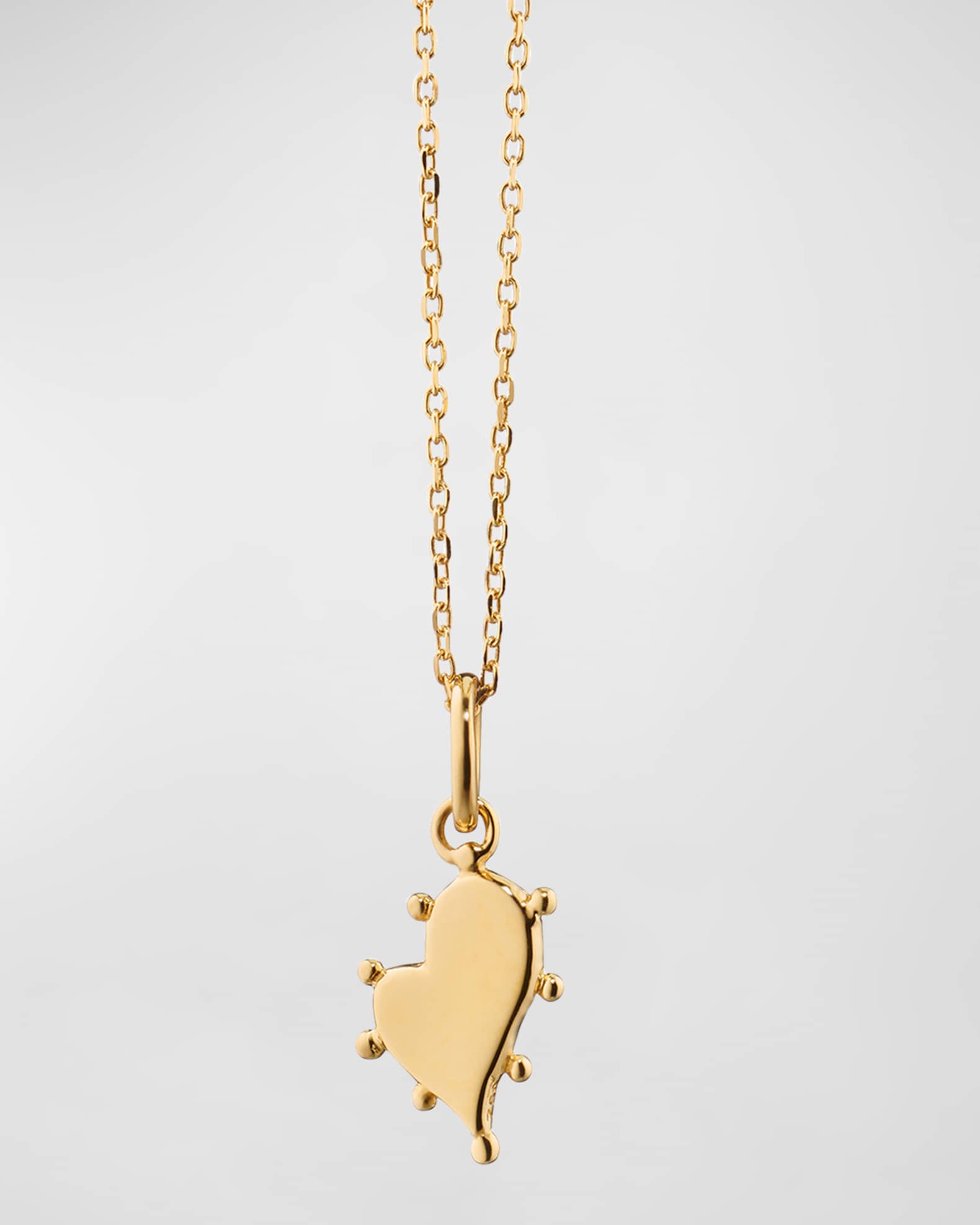 18K Yellow Gold Petite Heart Pendant Necklace  0