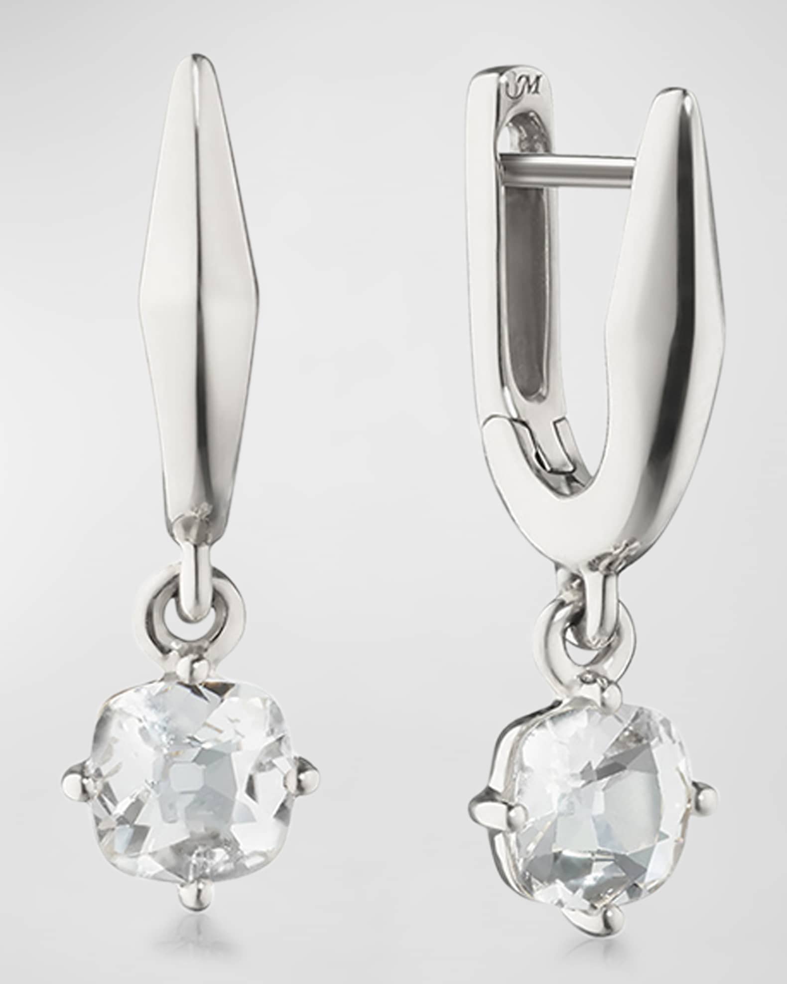 Sterling Silver Points North Earrings With Rock Crystals 0