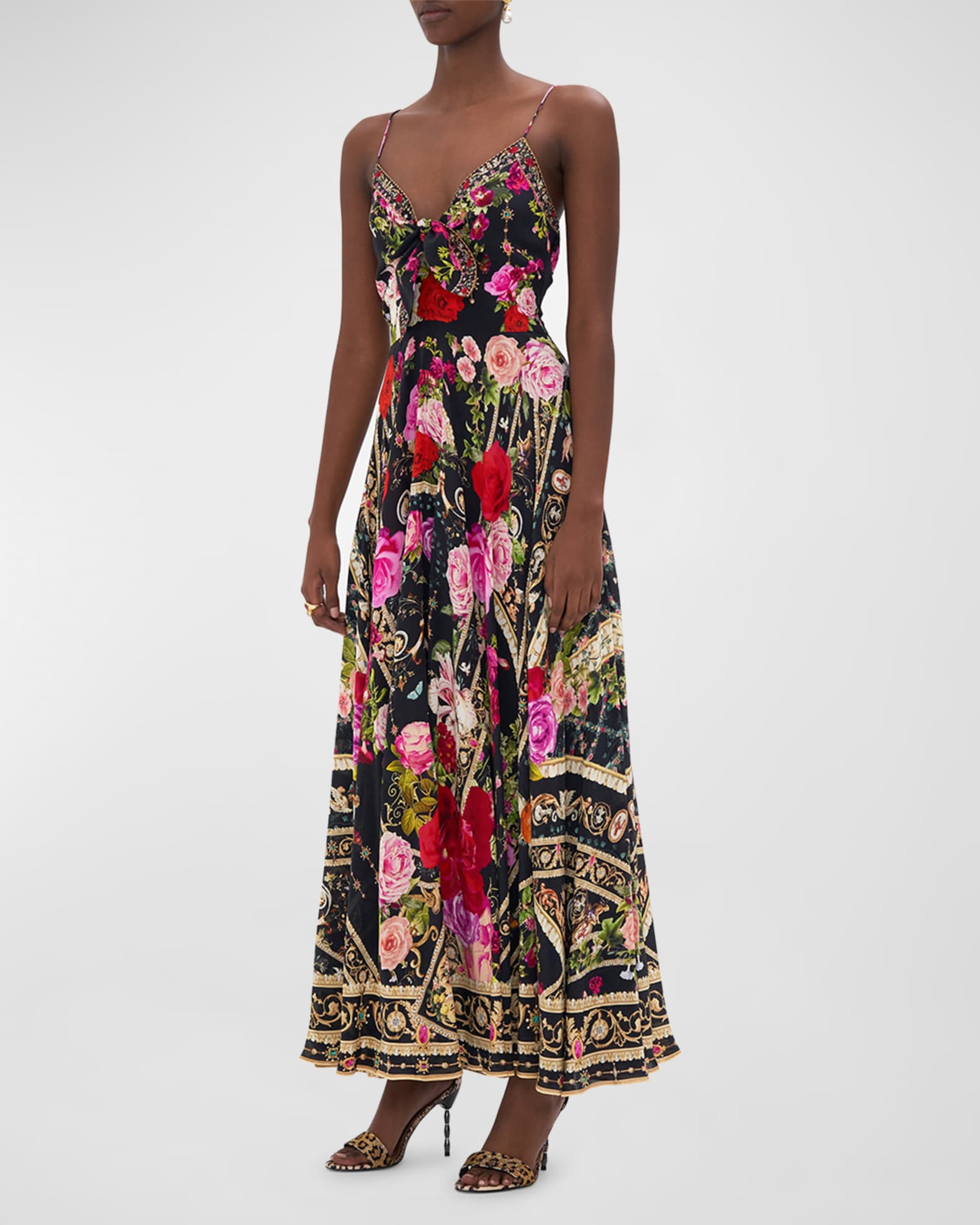 Camilla Reservation for Love Tie-Front Maxi Dress | Neiman Marcus