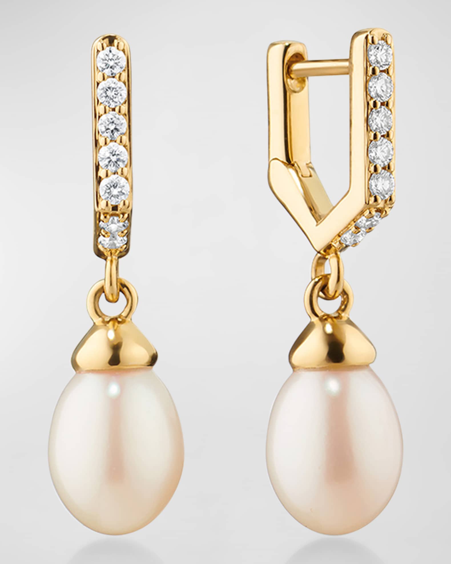 Louis Vuitton Charm and Pearl Hoop Earrings