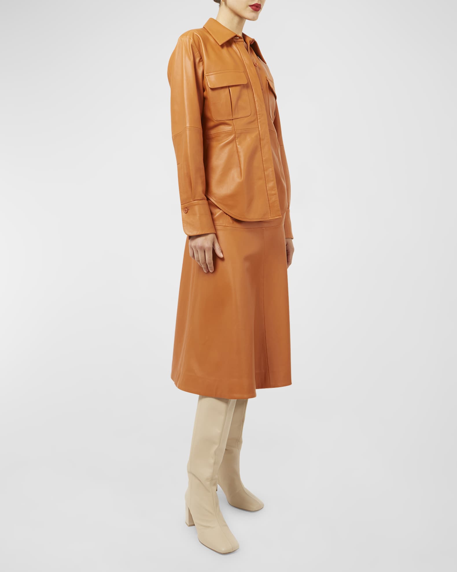 Equipment Ezekiel ButtonDown Leather Shirt Neiman Marcus