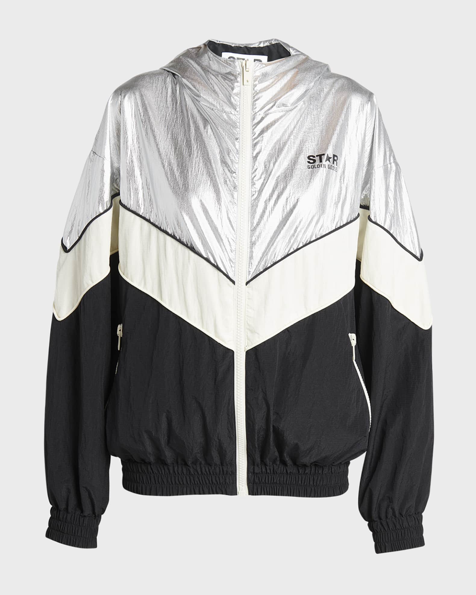 Golden Goose Star Metallic Patchwork Windbreaker Neiman Marcus