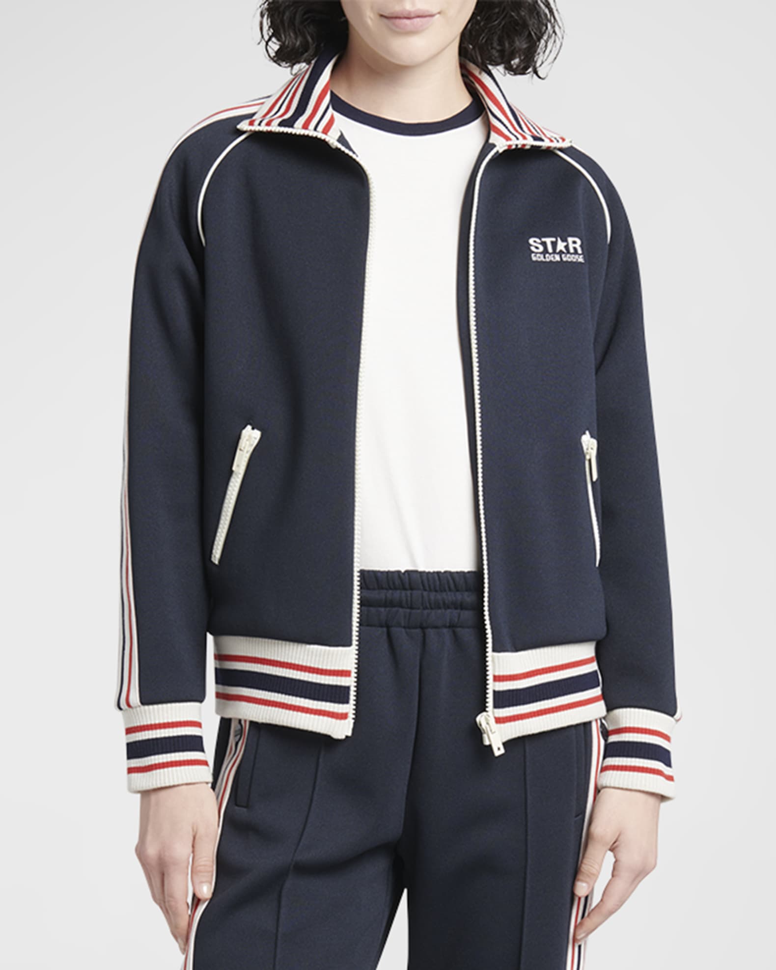 ずっと気になってた Track Raglan Zip-Front Star Goose Golden Jacket Marcus Neiman | トップス