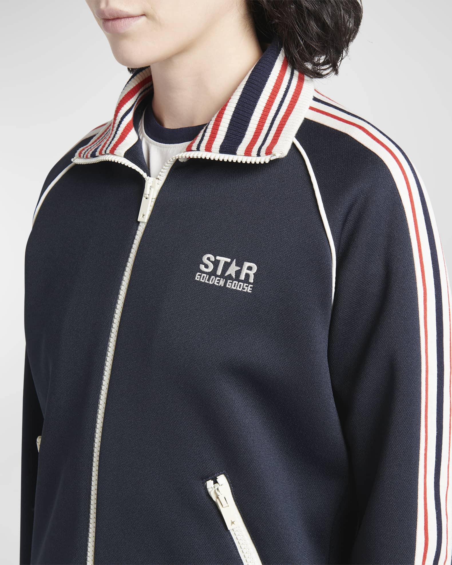 Golden Goose Star Zip-Front Raglan Track Jacket | Neiman Marcus