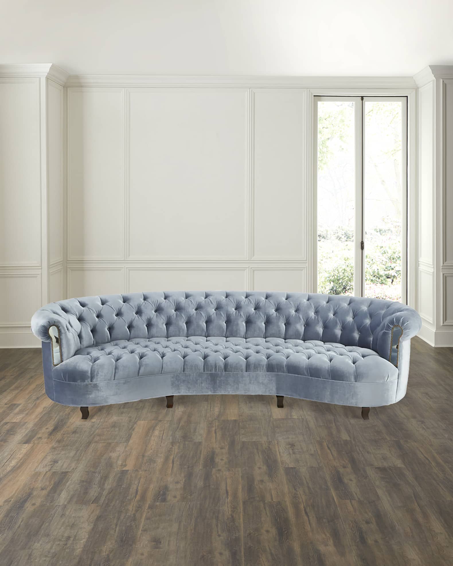 Rebecca Mirrored Tufted Sofa - 86" 0