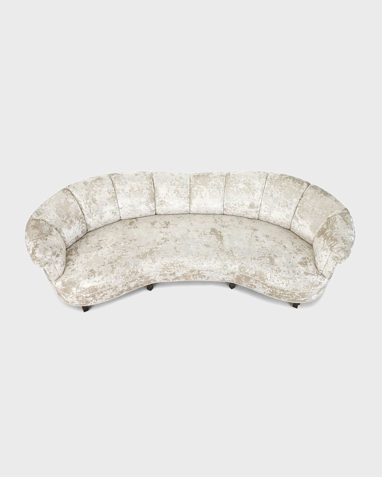 Lizette Velvet Channel-Tufted Sofa - 85" 0