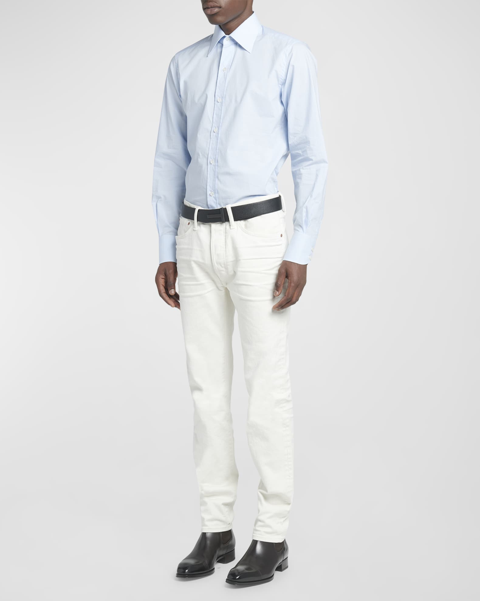 Men's Cotton Micro-Gingham Check Sport Shirt 1