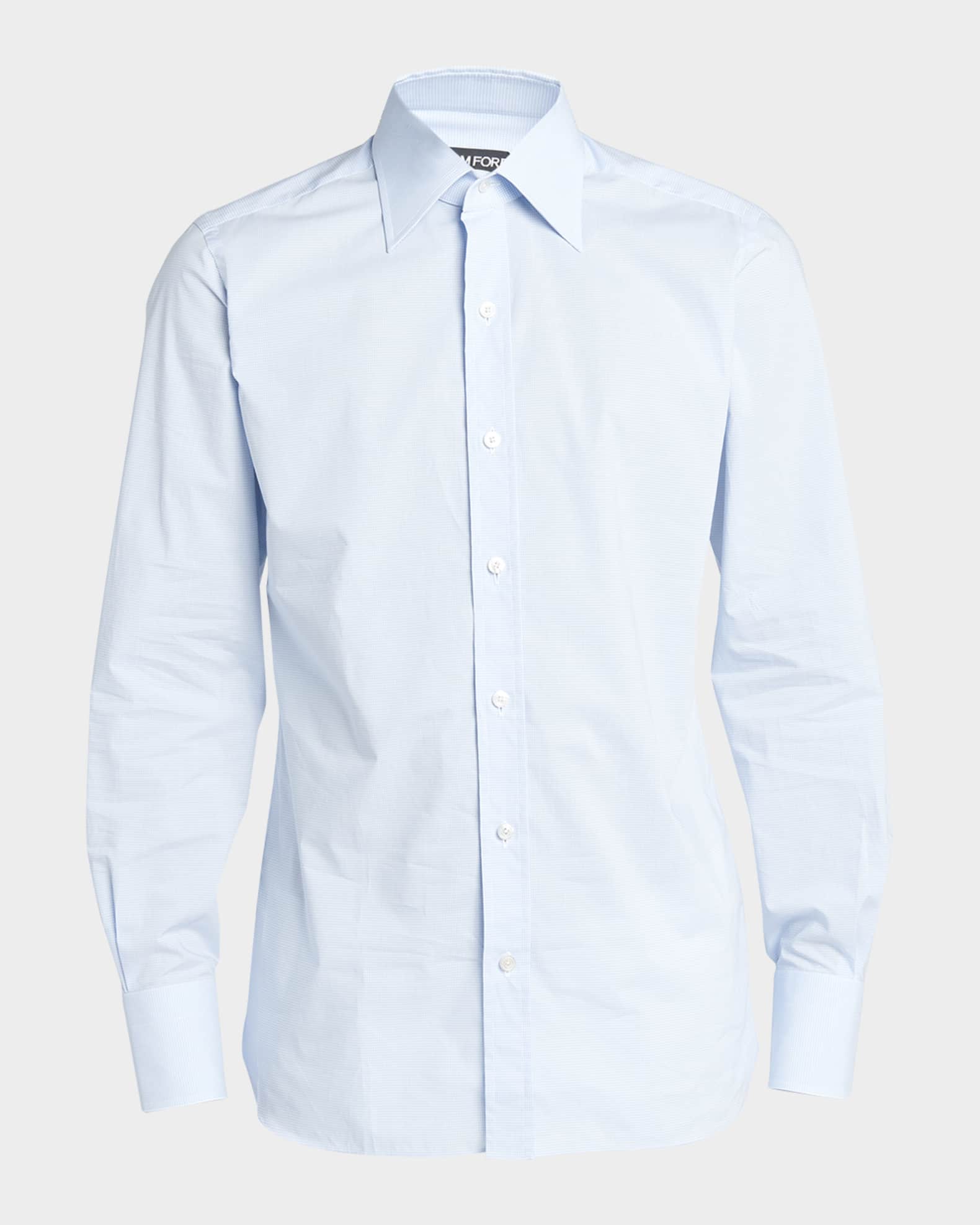 Men's Cotton Micro-Gingham Check Sport Shirt 0