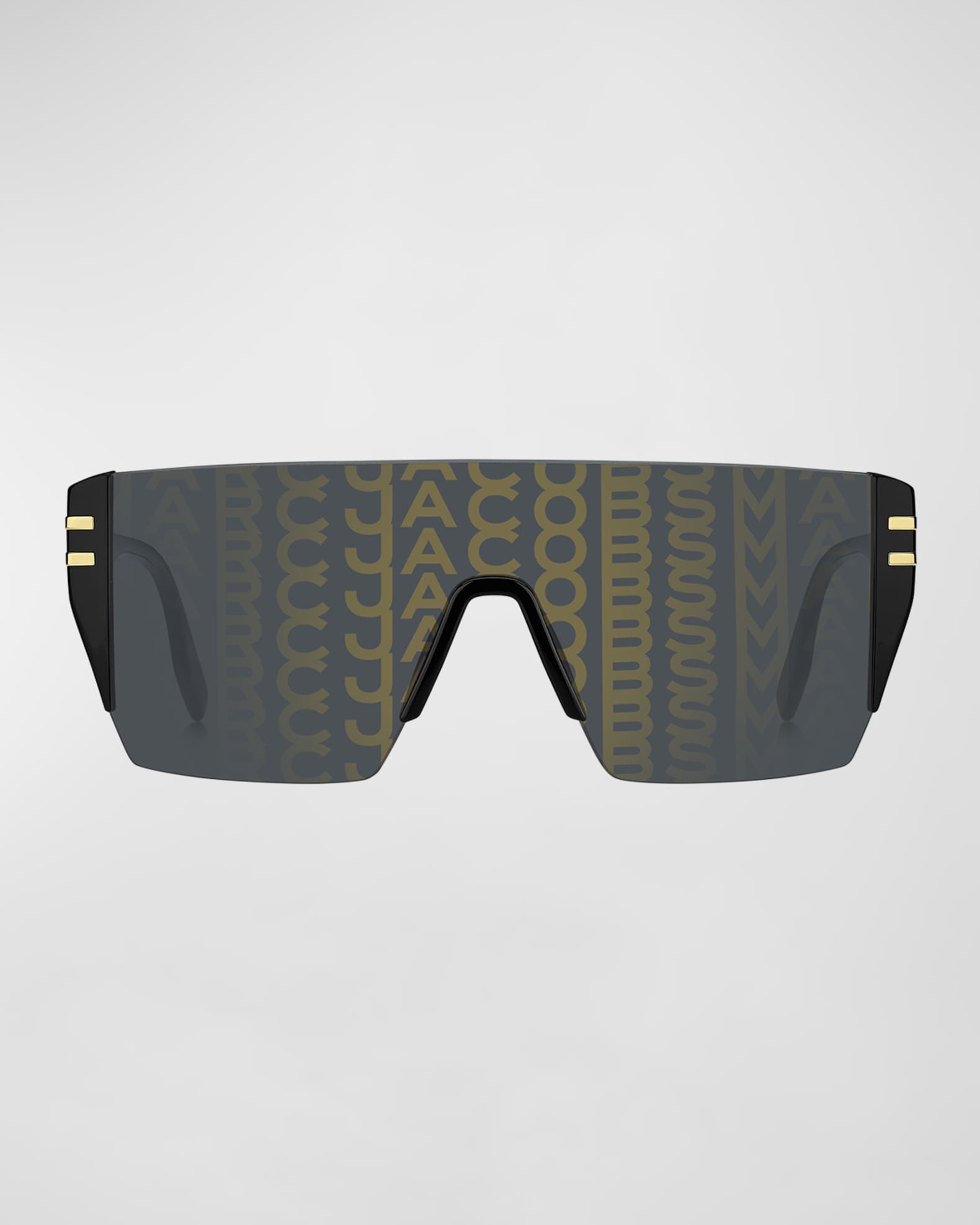 Marc Jacobs Mirrored Graphic Acetate Shield Sunglasses