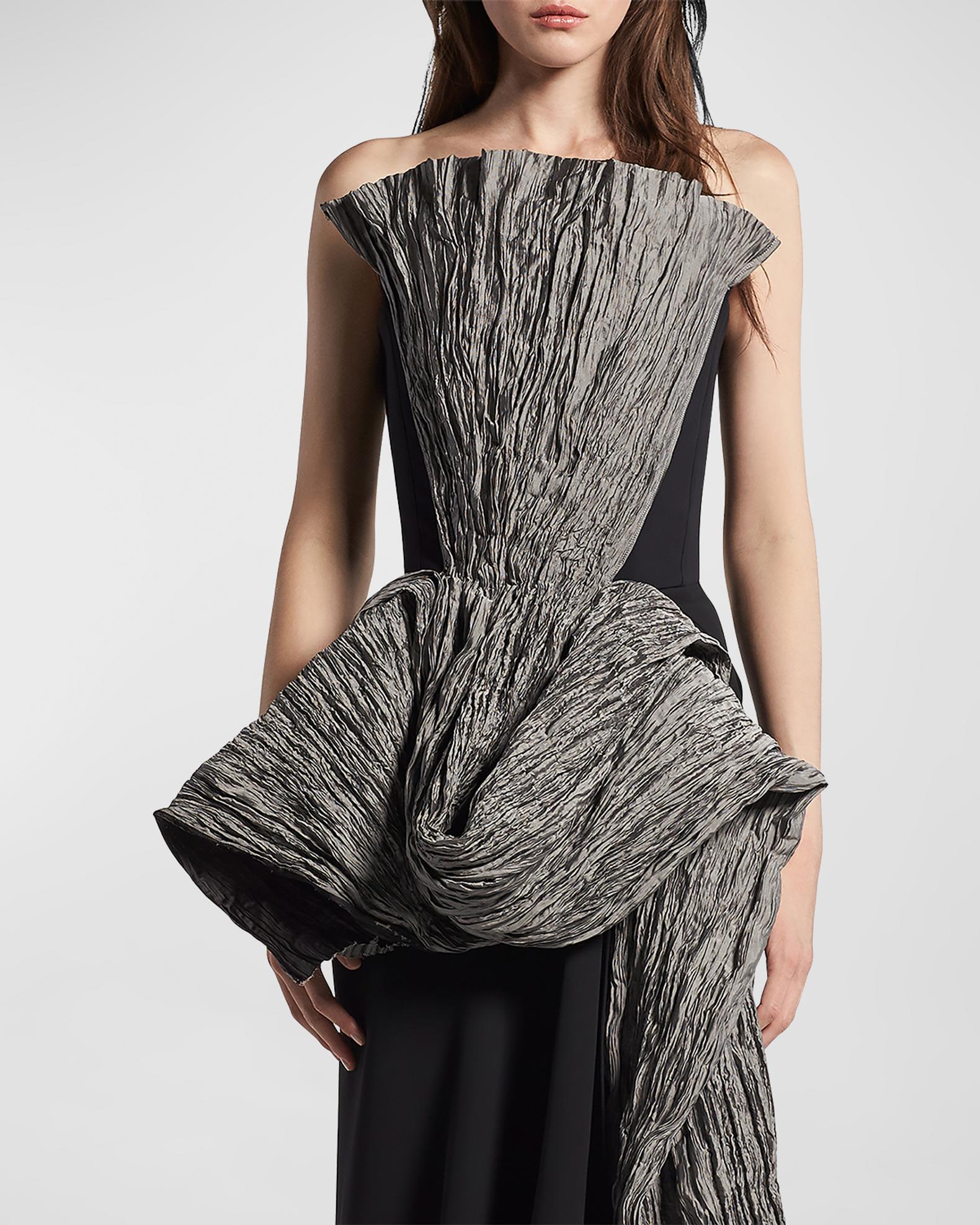 Maticevski Ozone Gown with Pleated Drape Detail | Neiman Marcus