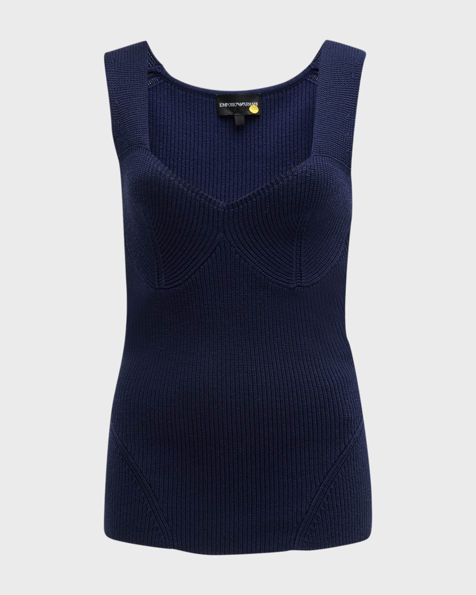 V-Neck Ribbed Knit Tank main image 1