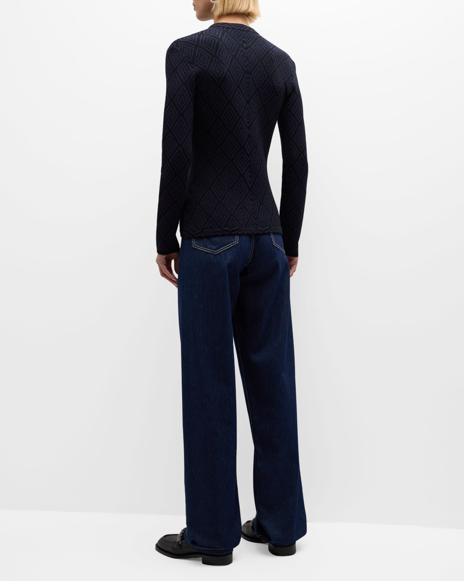 Giorgio Armani Navy Jacquard Vest