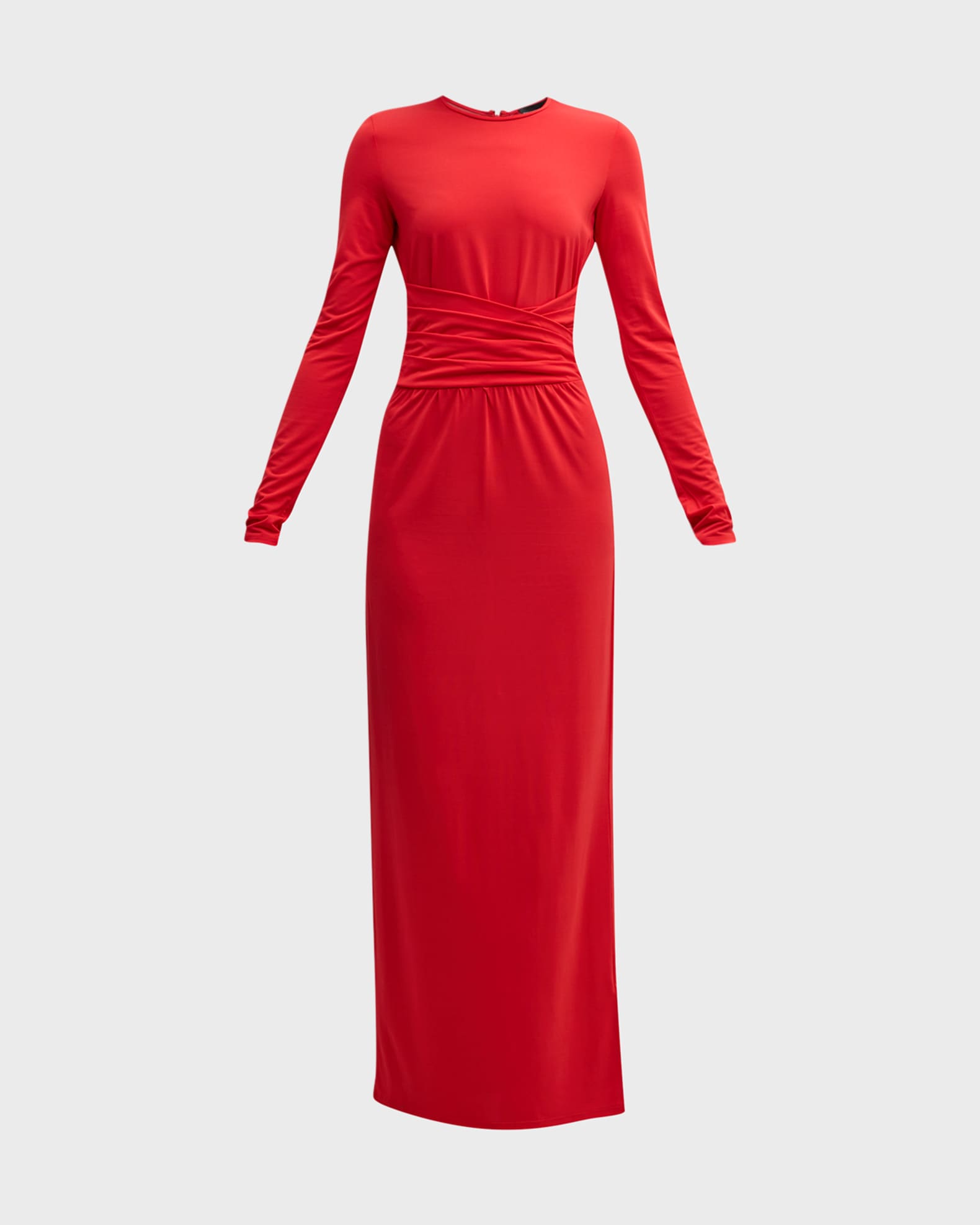 Emporio Armani Pleated LongSleeve Jersey Column Gown Neiman Marcus