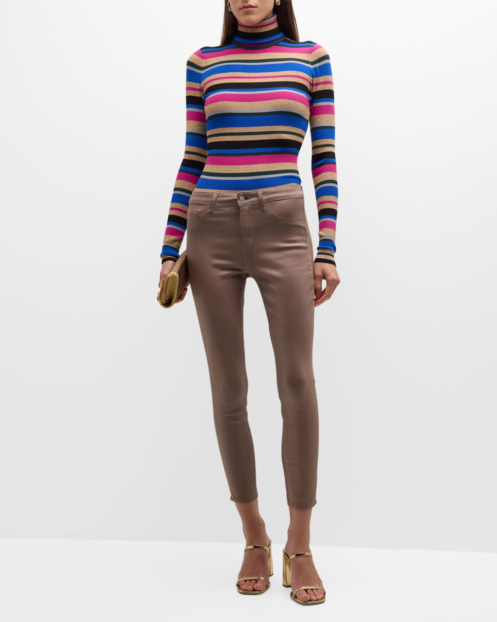 Lenore Turtleneck Top, Stripes
